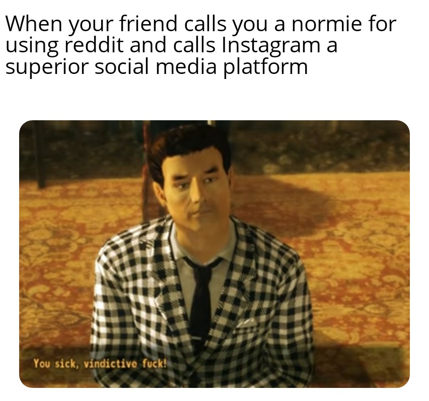 Reddit good, instagram bad memes