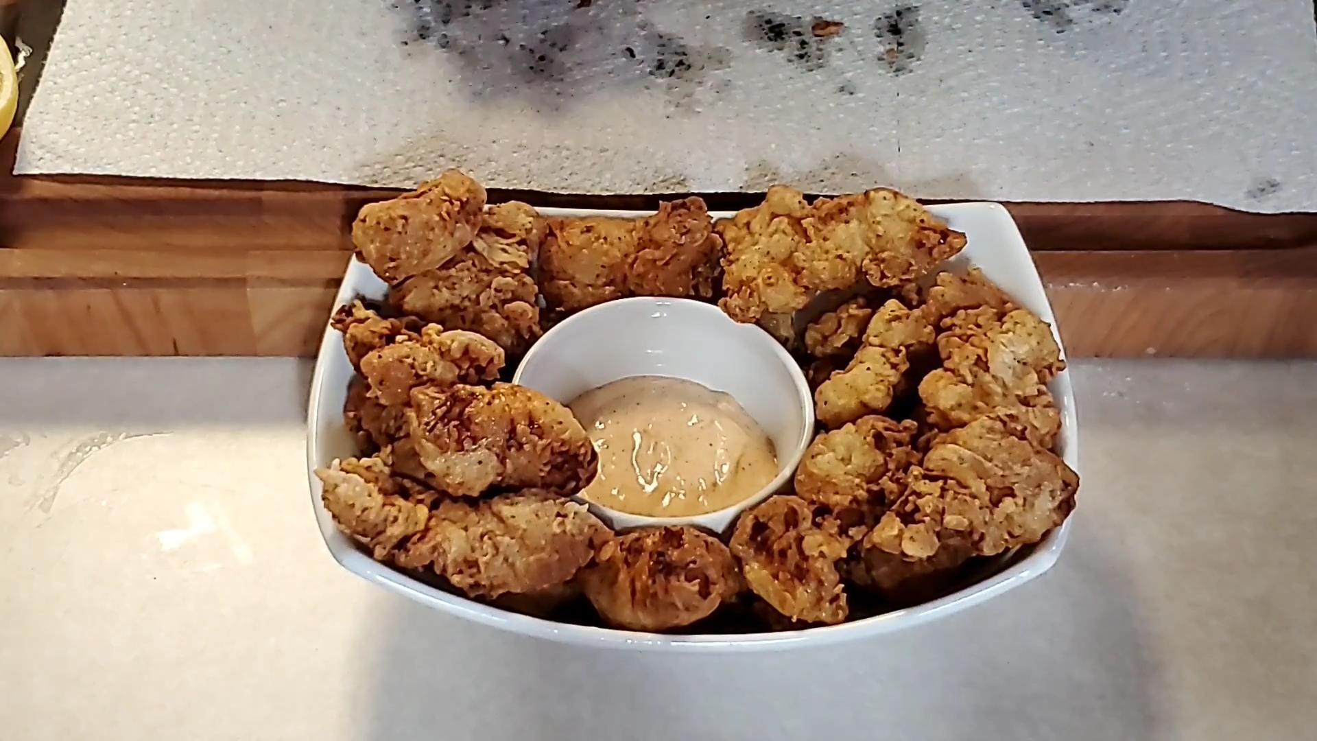 Fried Cajun Alligator Bites with homemade Remoulade sauce. Recipe with