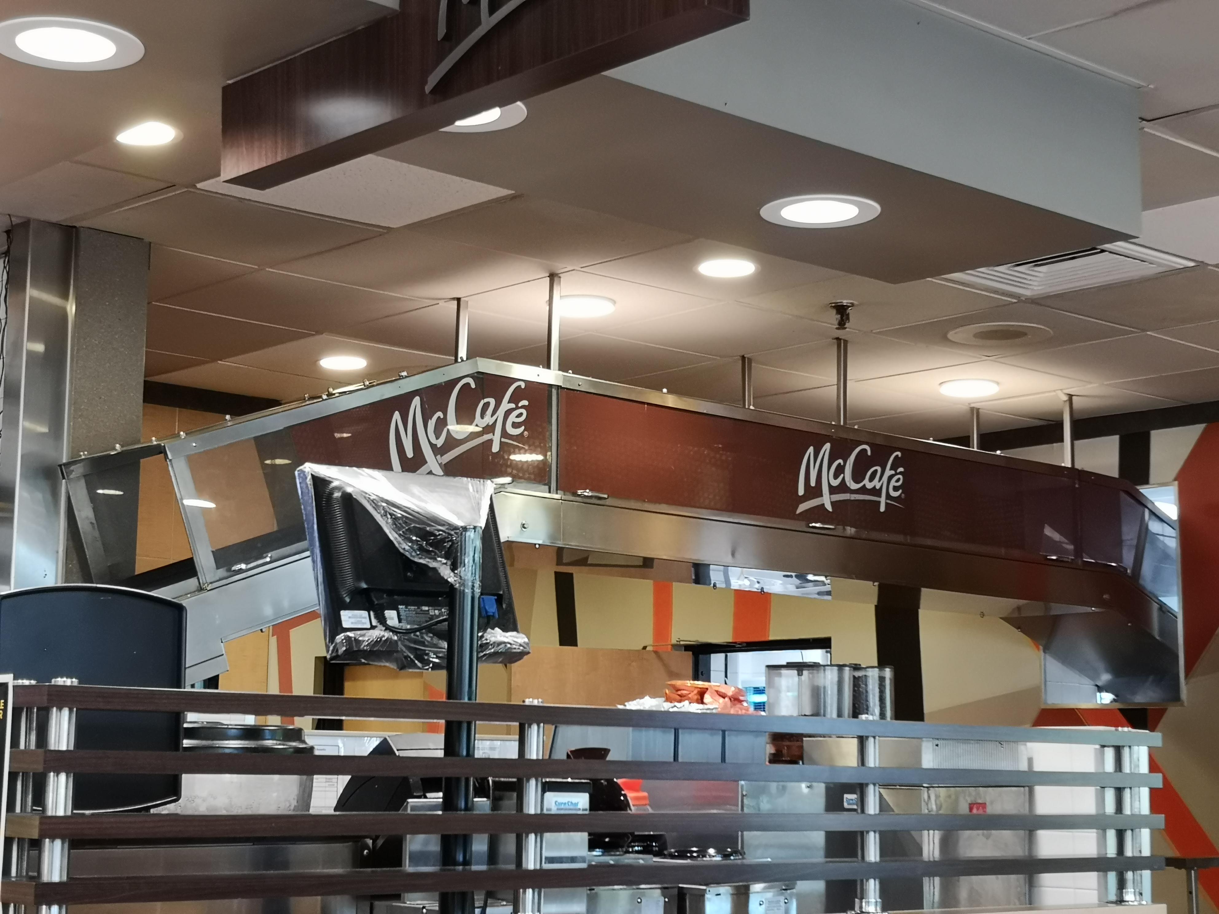 This McDonald's with a conveyor belt to transfer food to their drive