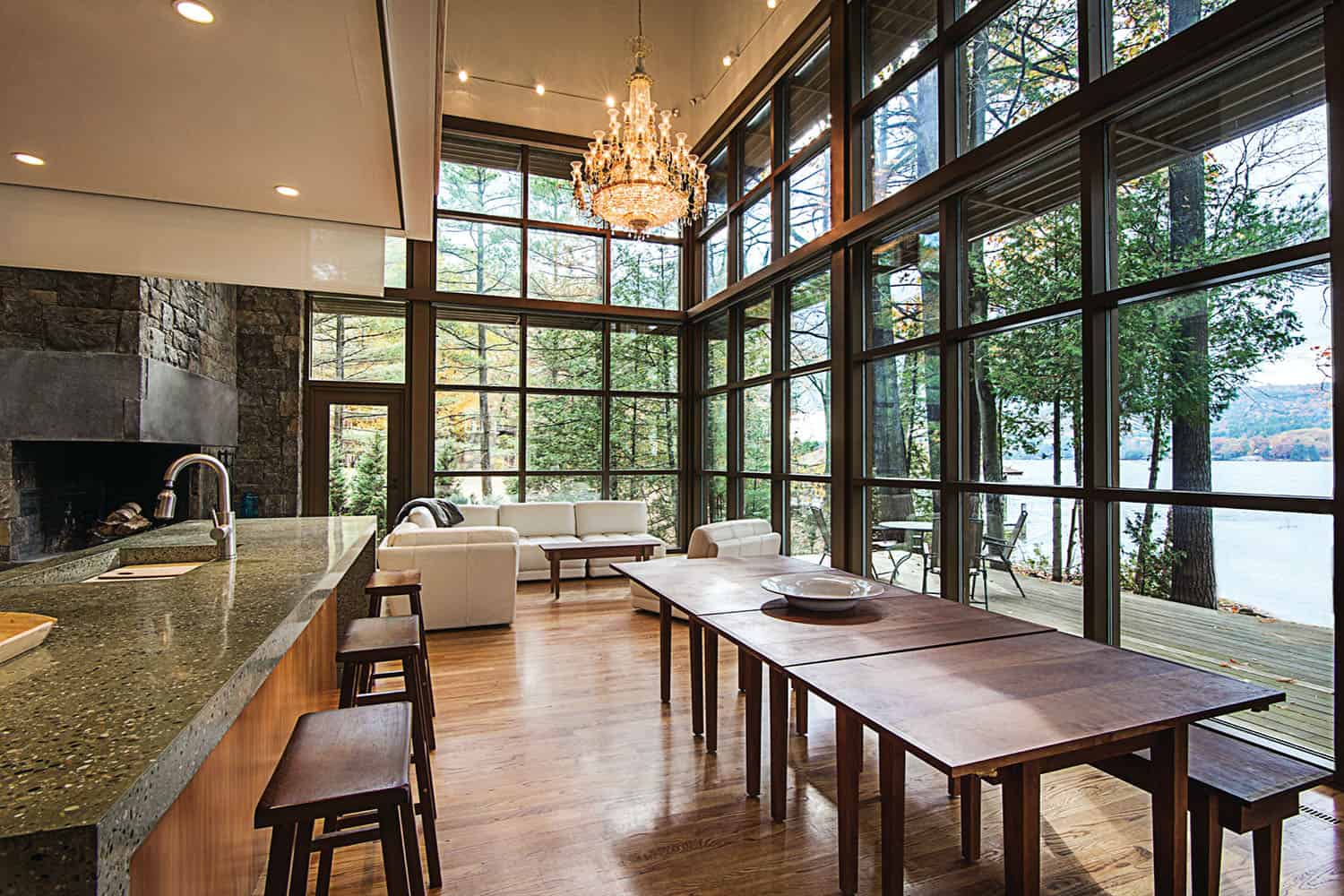 Glass Lake House in the Adirondack Mountains [1500x1000] r/RoomPorn