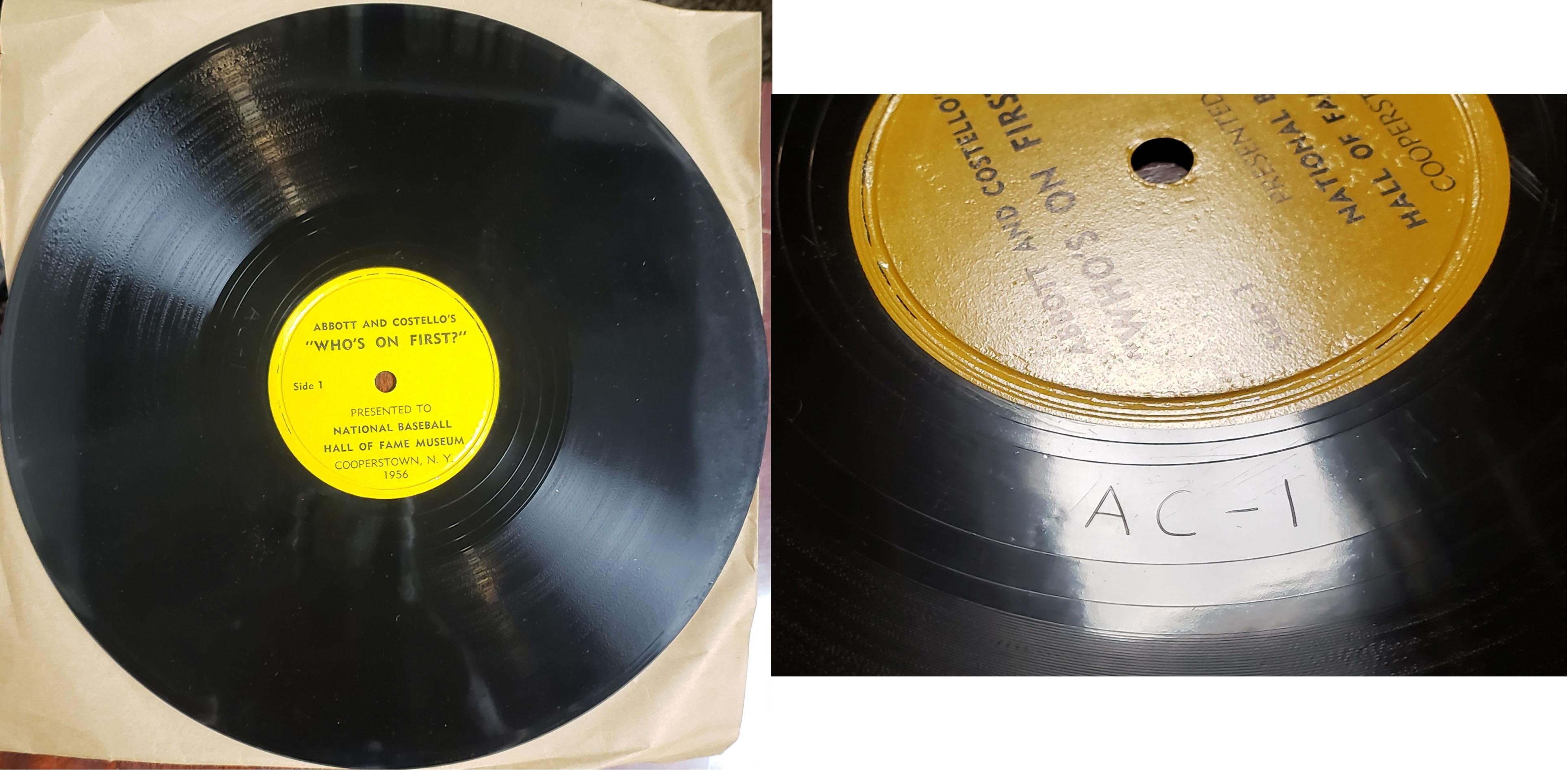 Abbott and Costello Who's on First Baseball Hall of Fame Press r/78rpm