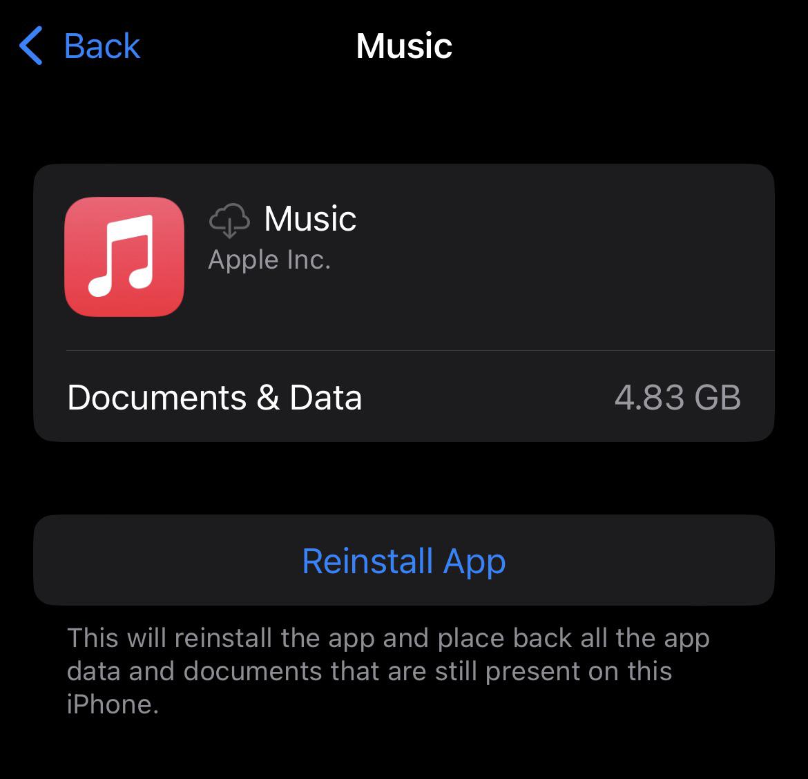 How does Apple Music take space when I have deleted the app? r/iOSHelp
