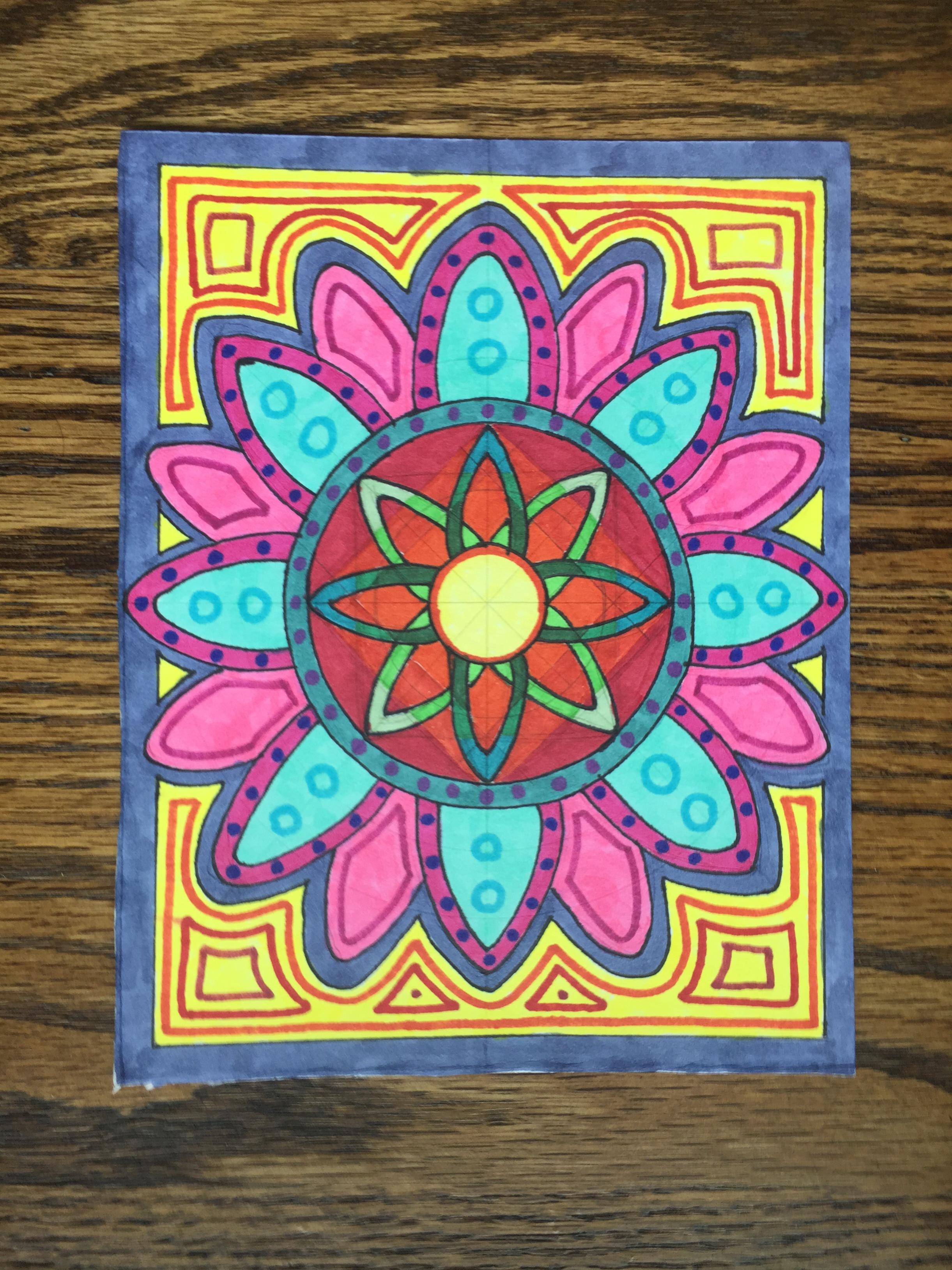A Mandala Postcard I made! r/Mandala