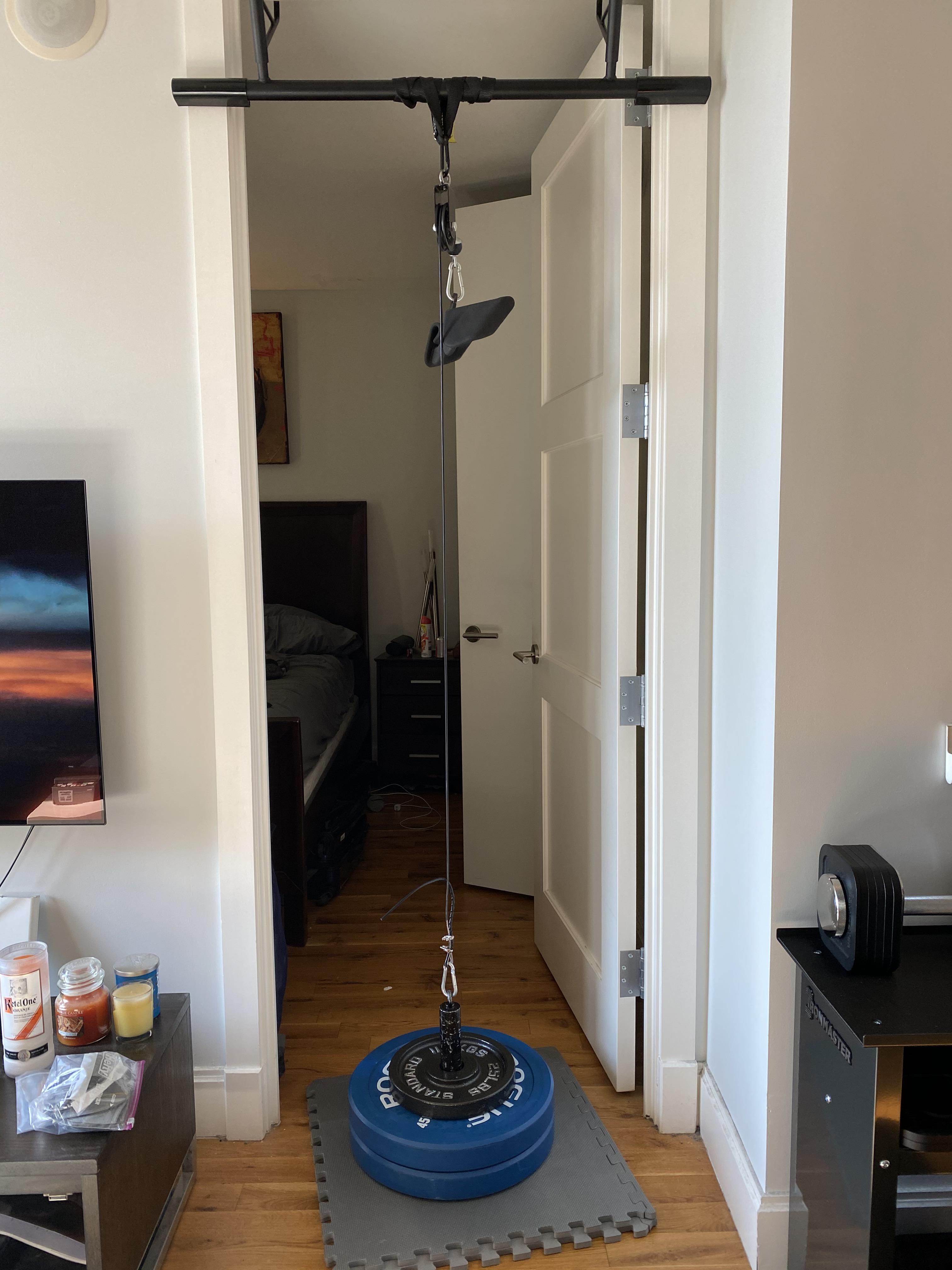 When you have an SML1 so no pullup bar on your rack to do cable work