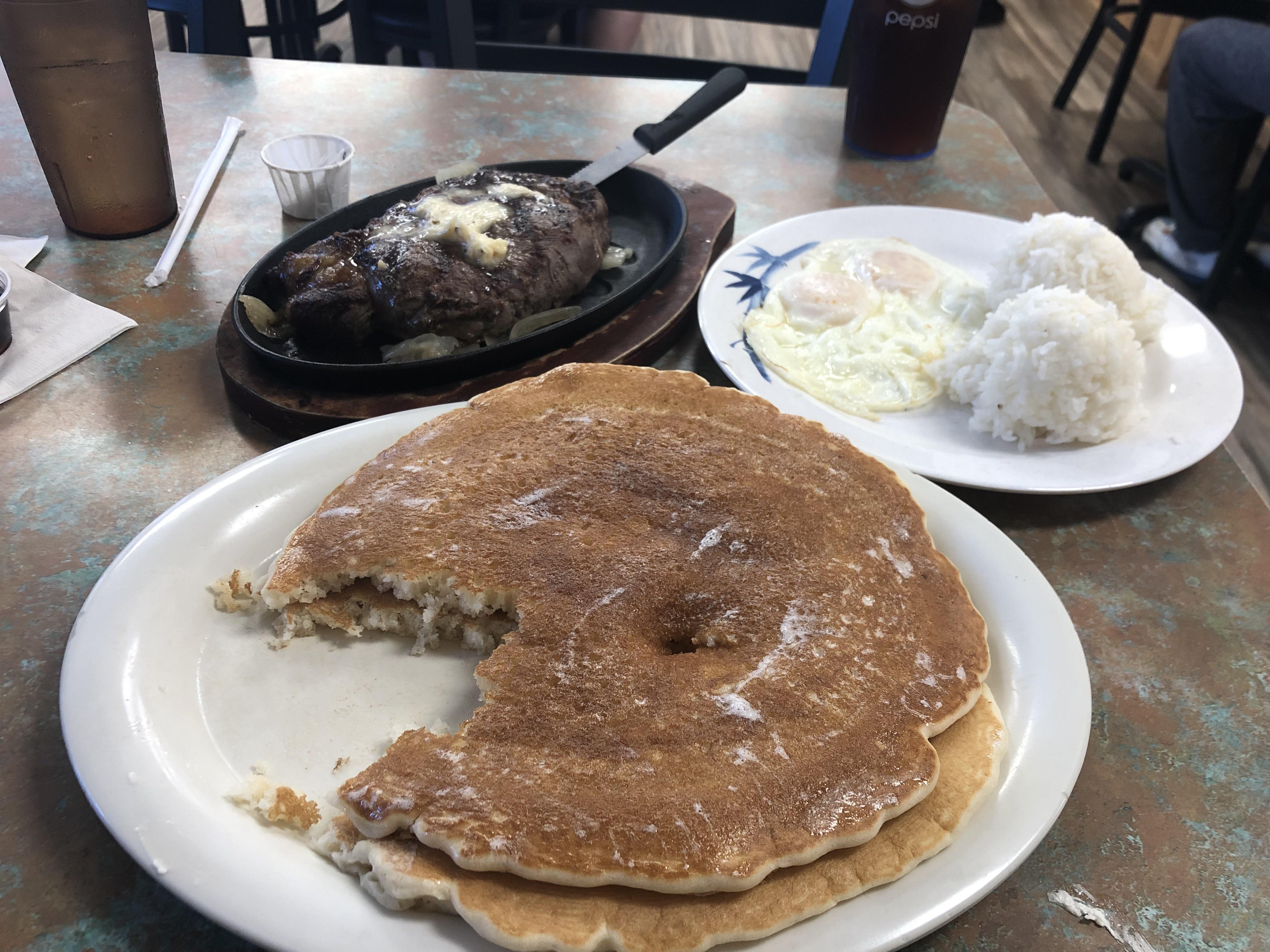 Post about Hawaiian Style Cafe pancakes. The comments are kind of a fun