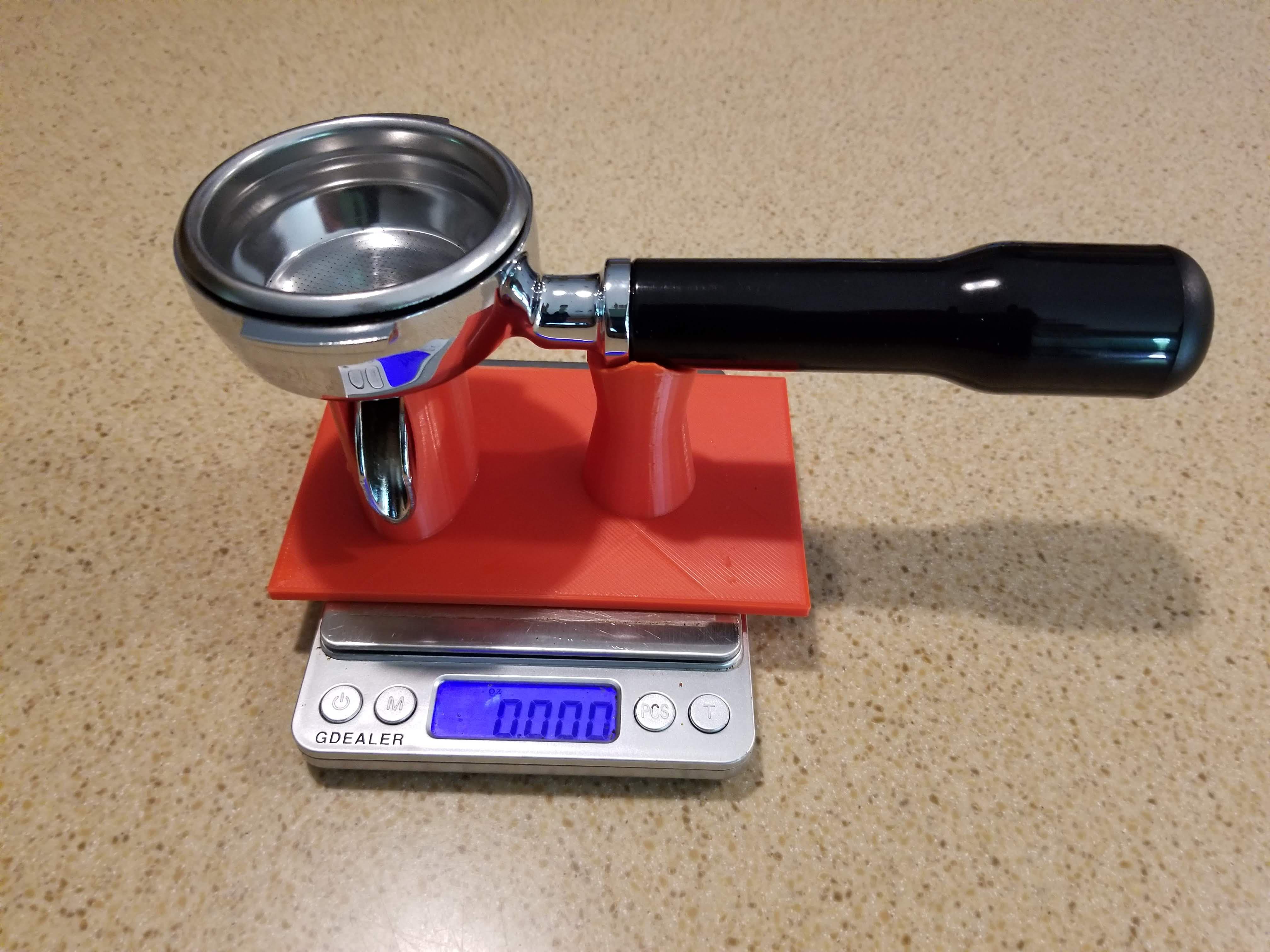 Designed and 3D printed Single Spout Portafilter Stand Profitec Pro