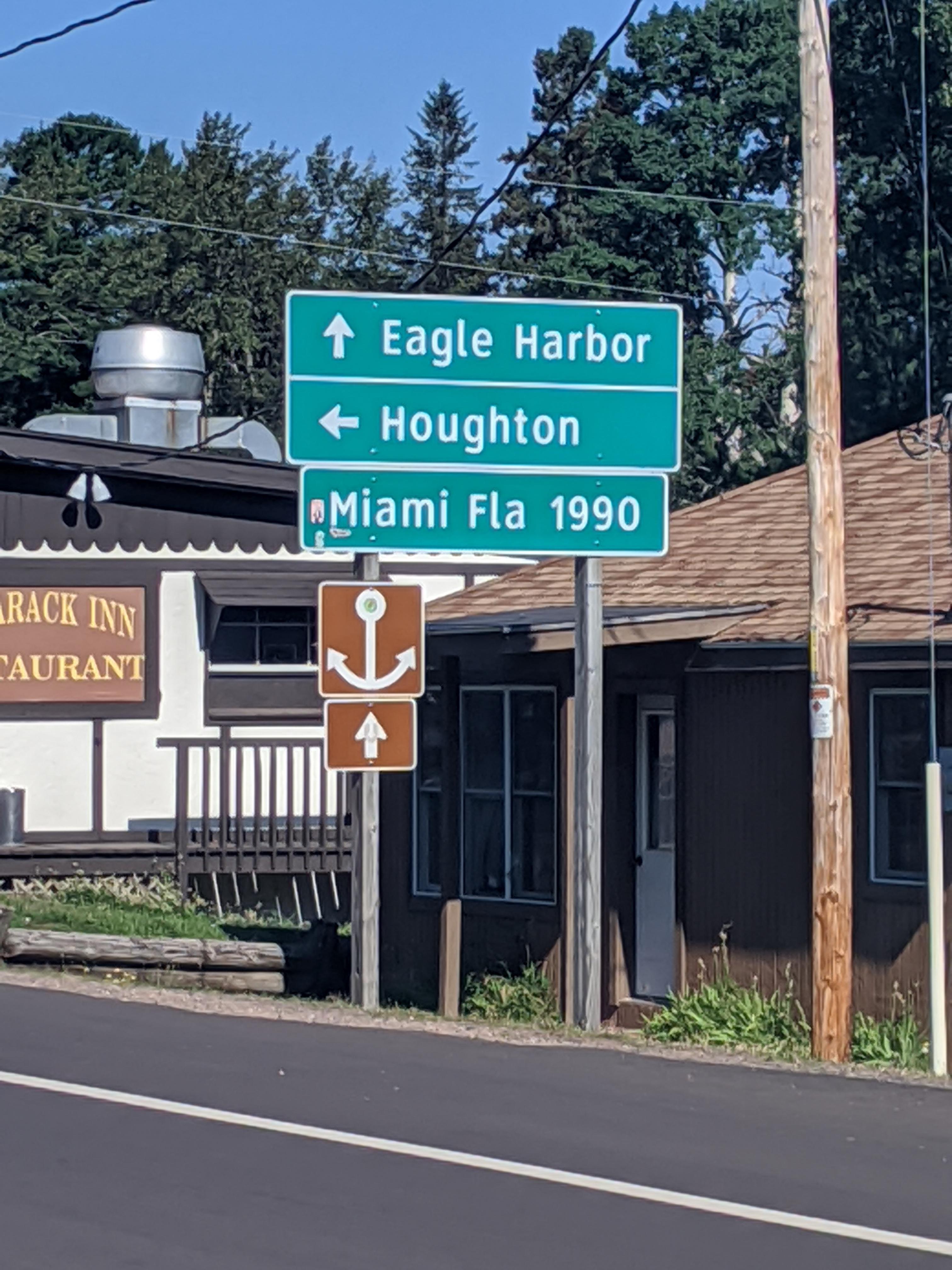 This sign in Copper Harbor, Michigan, which is the most northern town