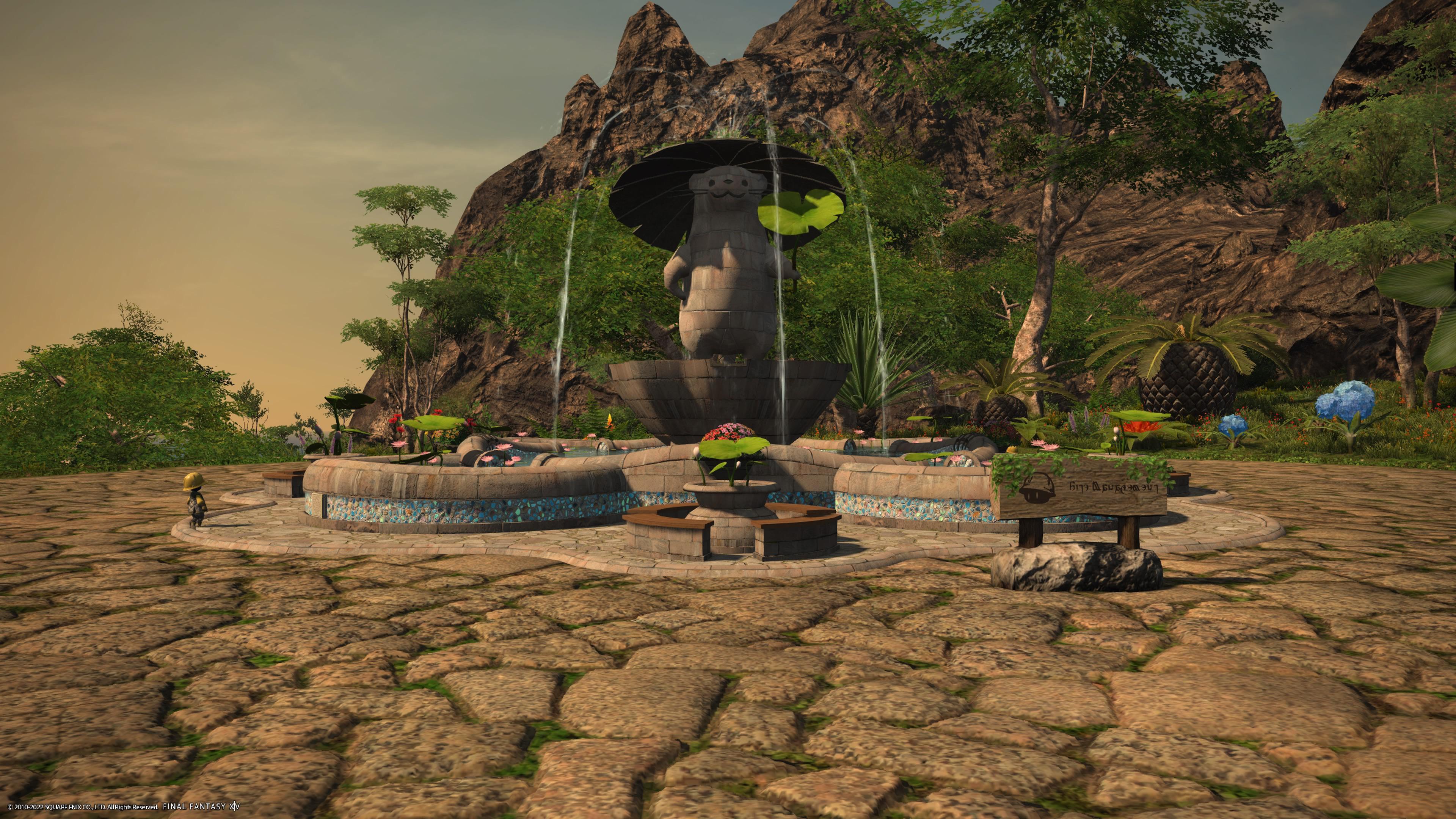 [Spoiler Island Sanctuary Water Otter Fountain Landmark] r/ffxiv