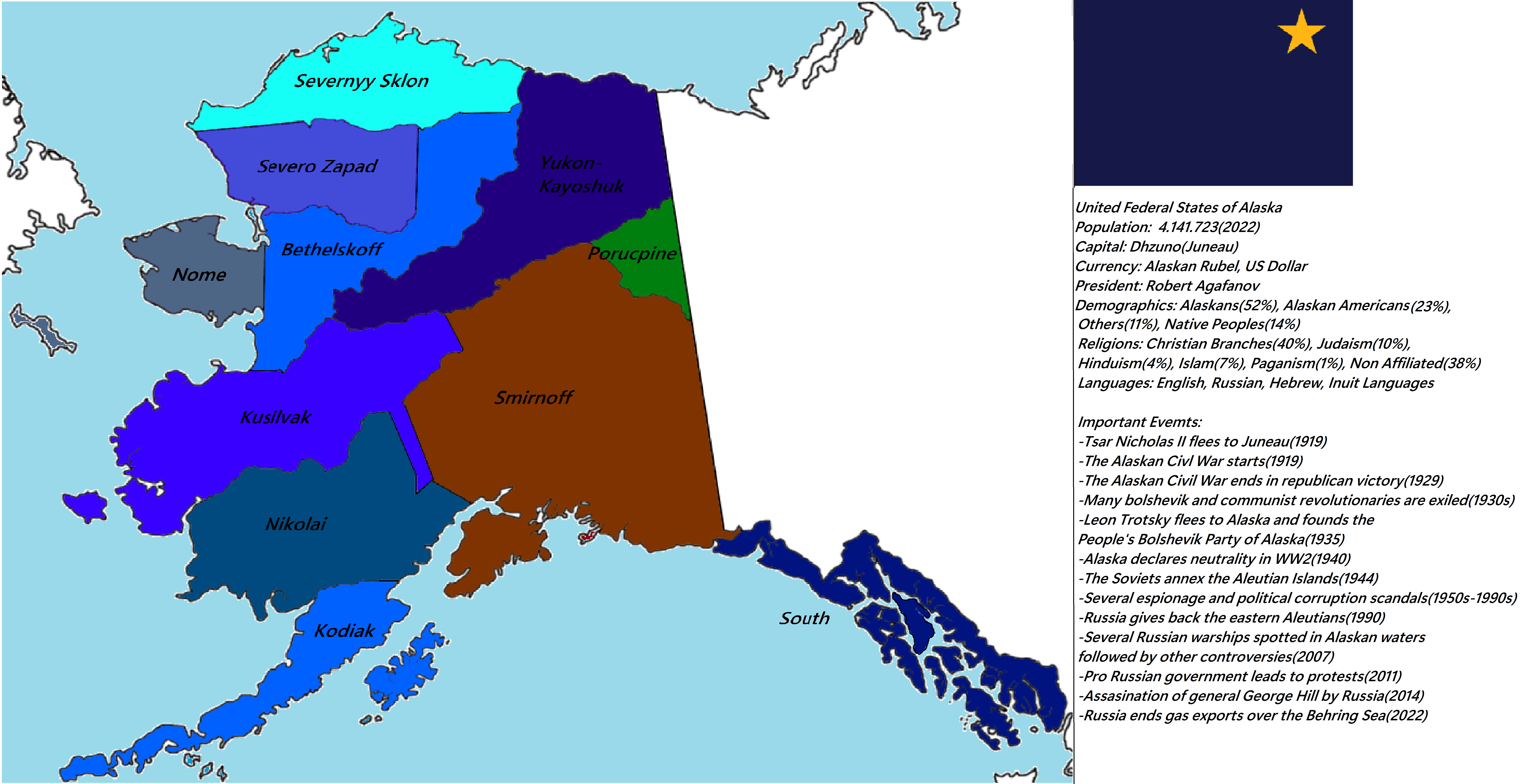 What if Russia kept Alaska but it became independent r/imaginarymaps