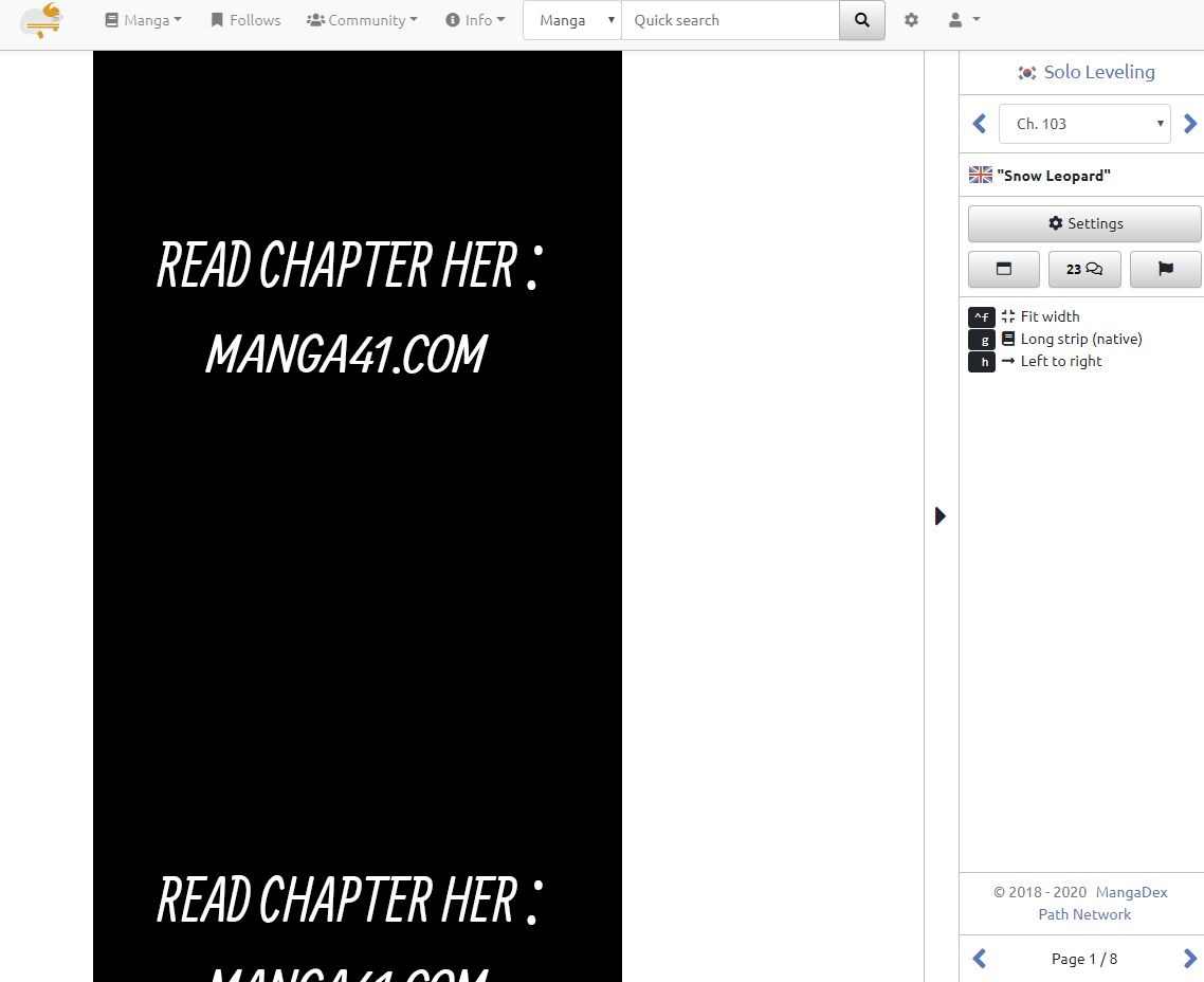 So to read solo leveling i have to leave the site? mangadex