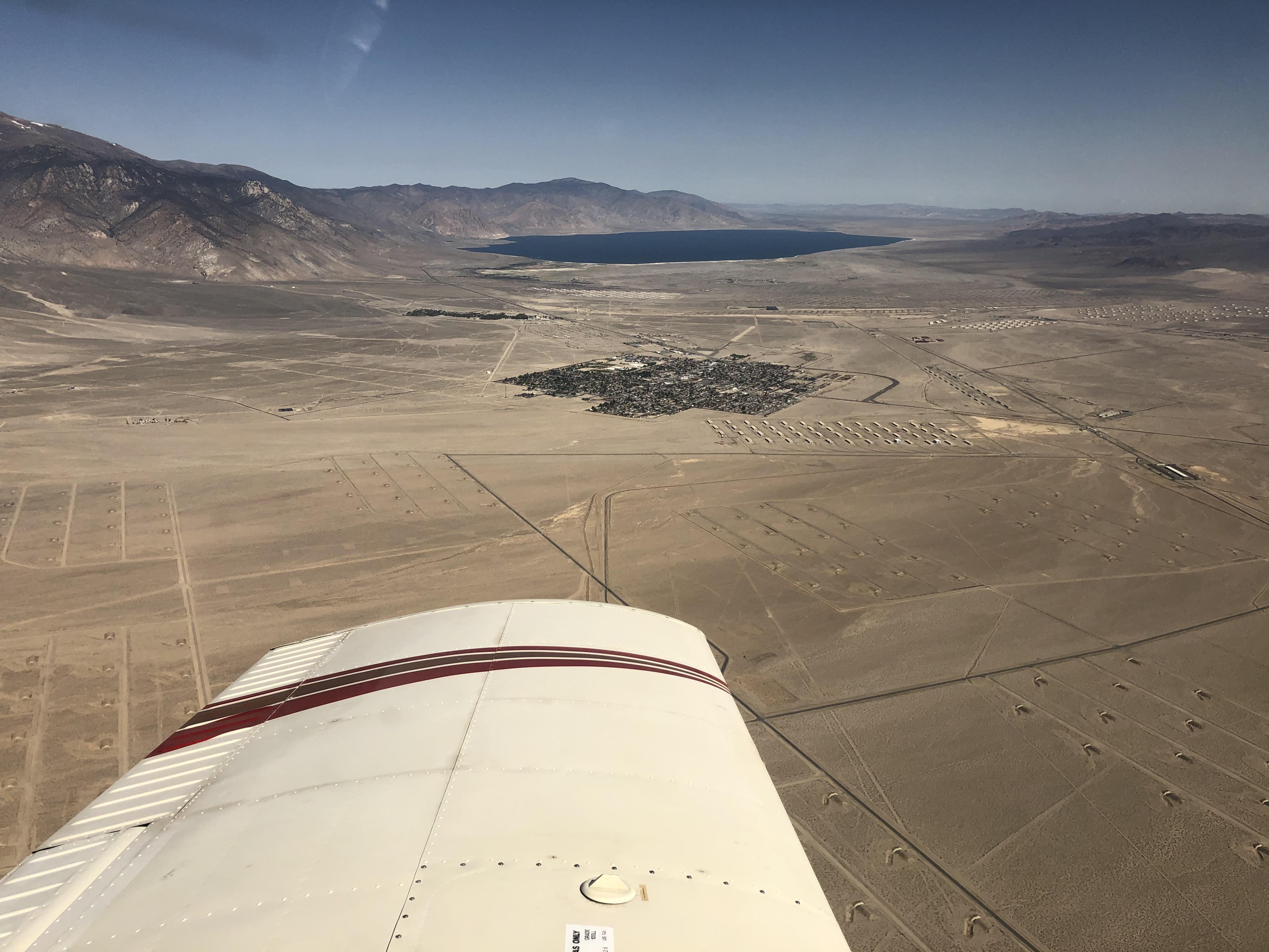 Fun flight over Hawthorne Nevada. You can see the munitions depot