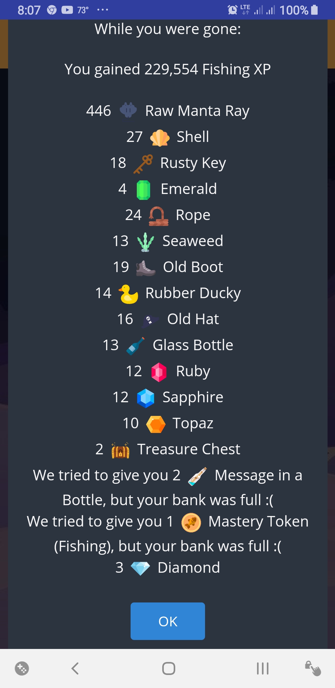 Ouch. Lesson learned. First time getting message in a bottle and have