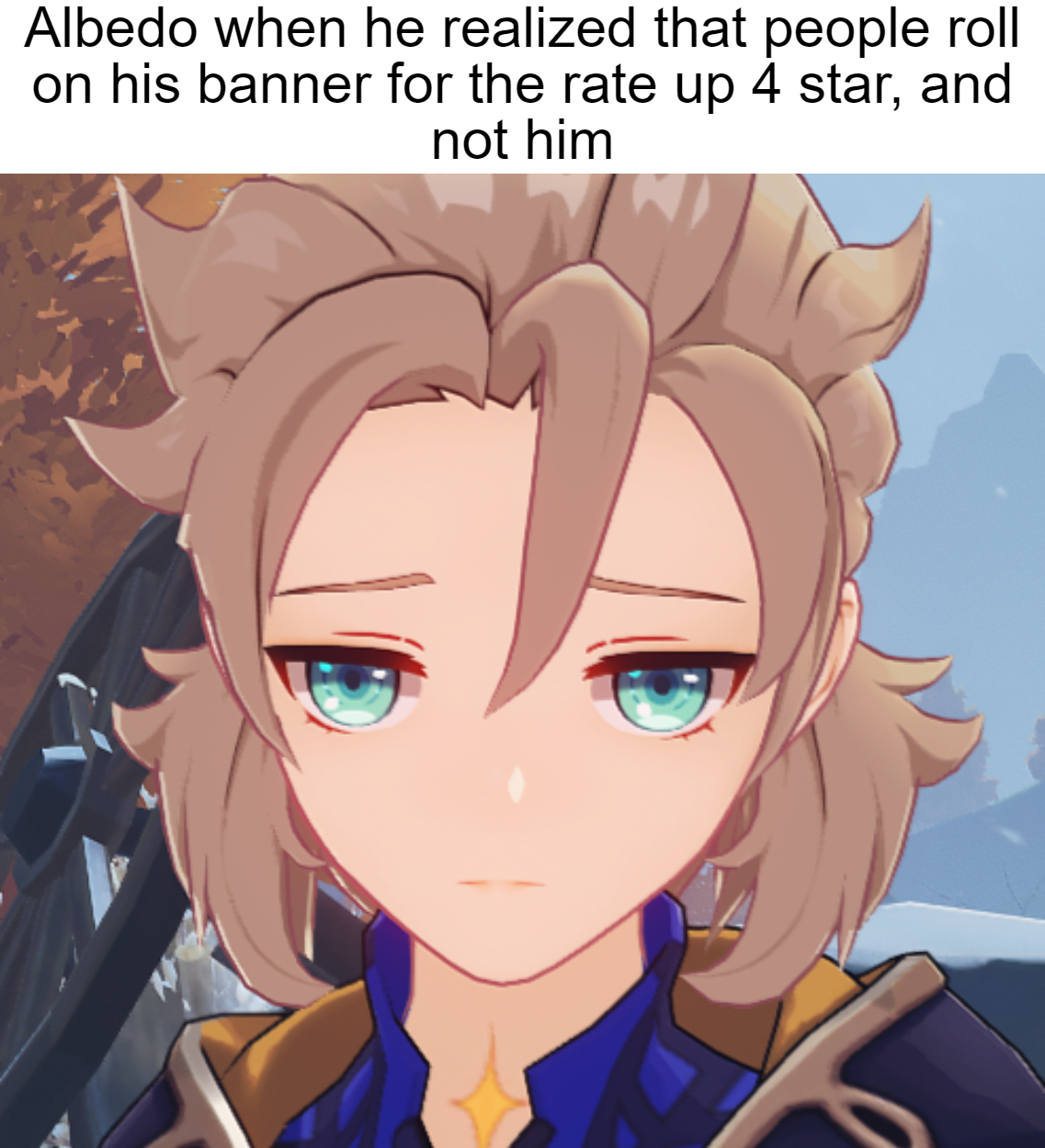 Sad Albedo Genshin_Memepact