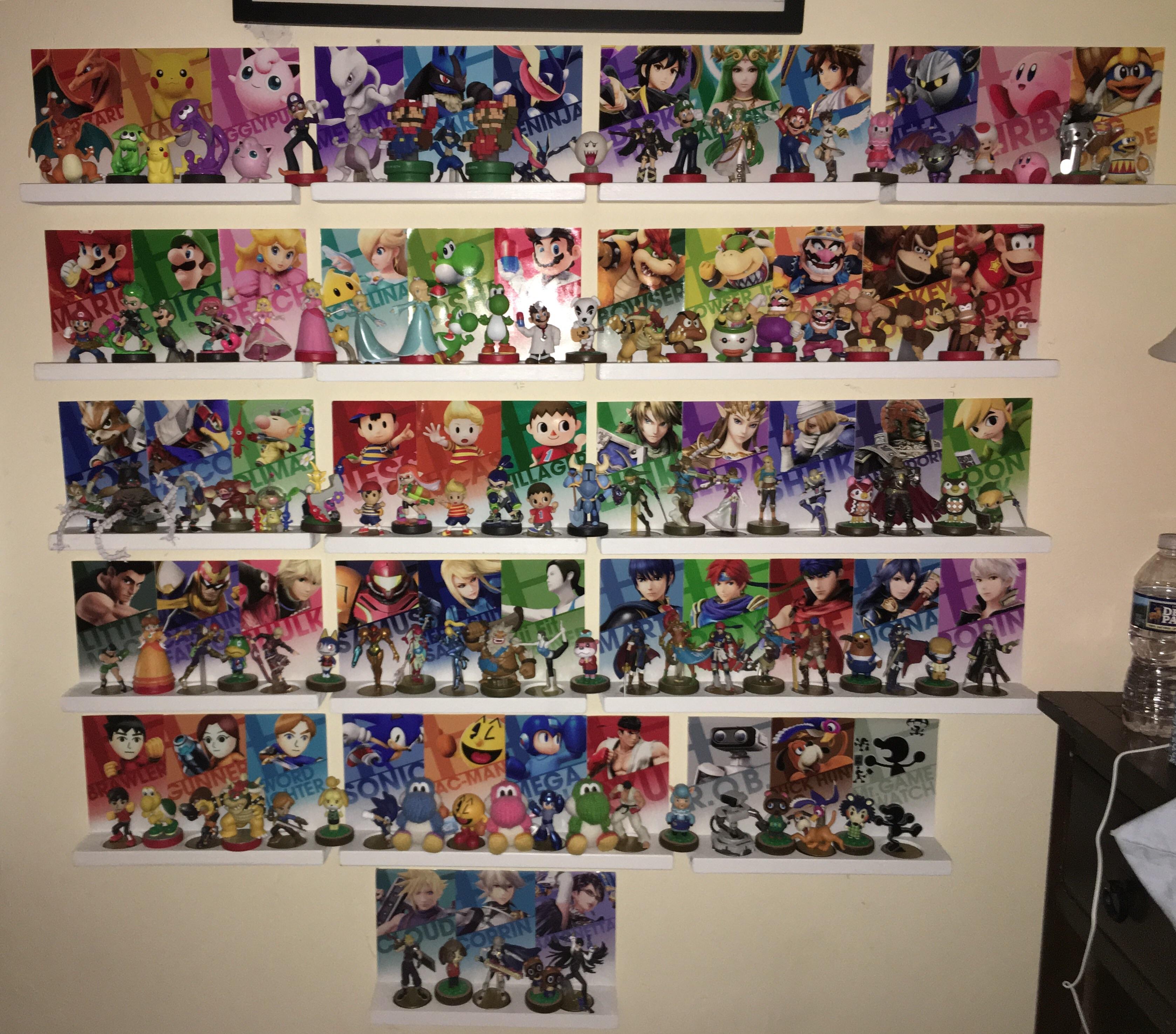 I compiled all of my amiibo collection onto my Super Smash Bros