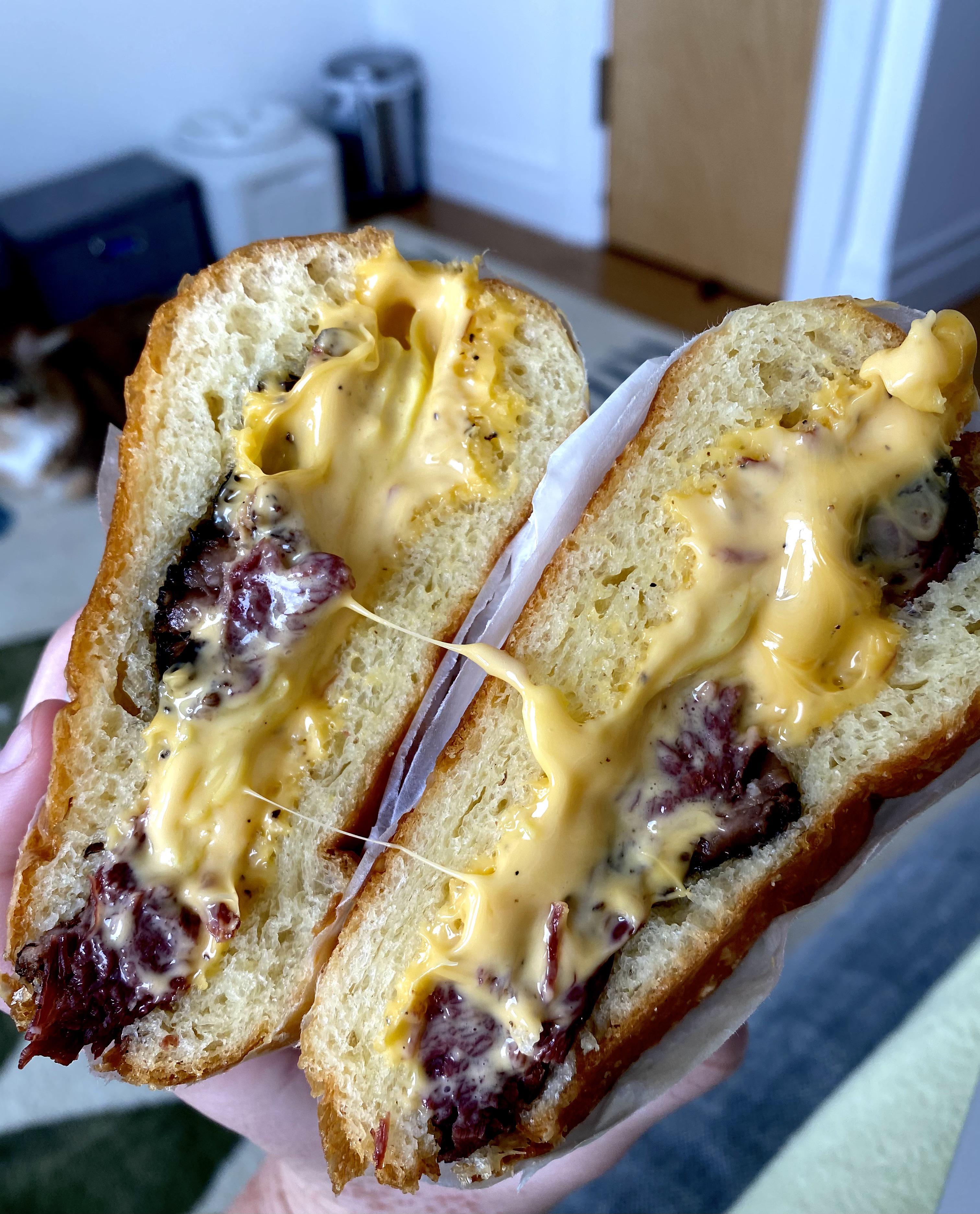 Frankel’s in Greenpoint, Brooklyn. House pastrami, soft scramble, and