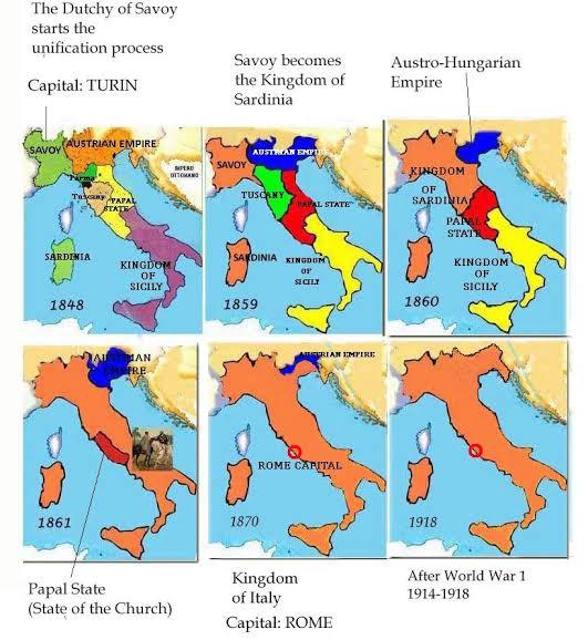 Italian unification process r/MapPorn