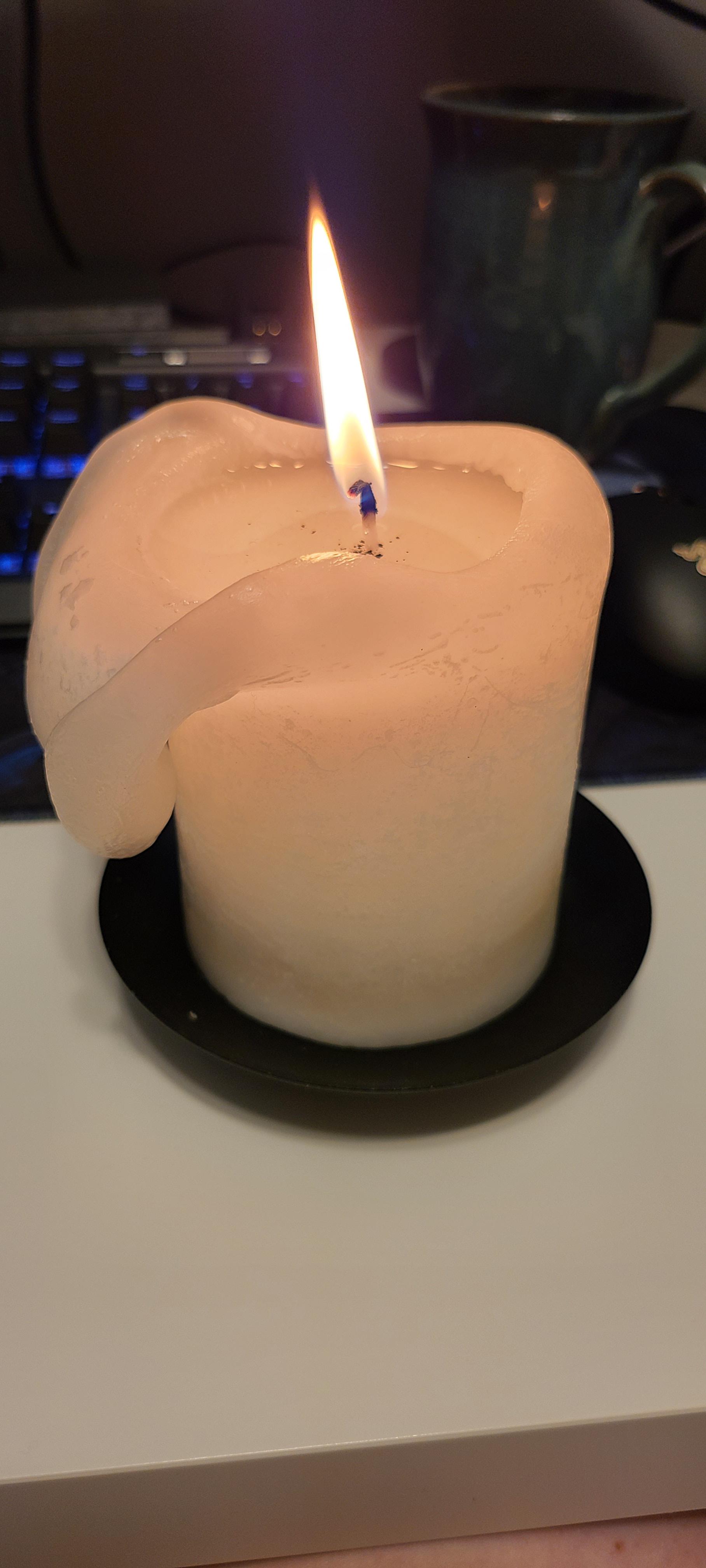 I like to burn candles, looked over and saw that it had folded over on