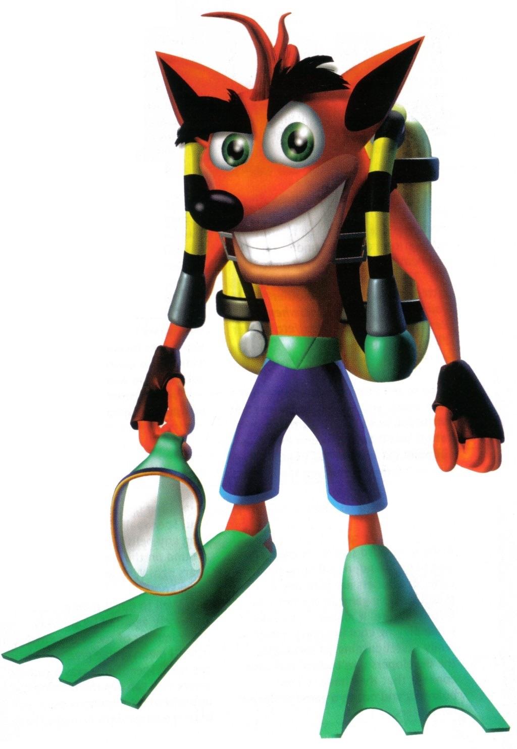 Crash Bandicoot can swim in the diving levels but can't in any other