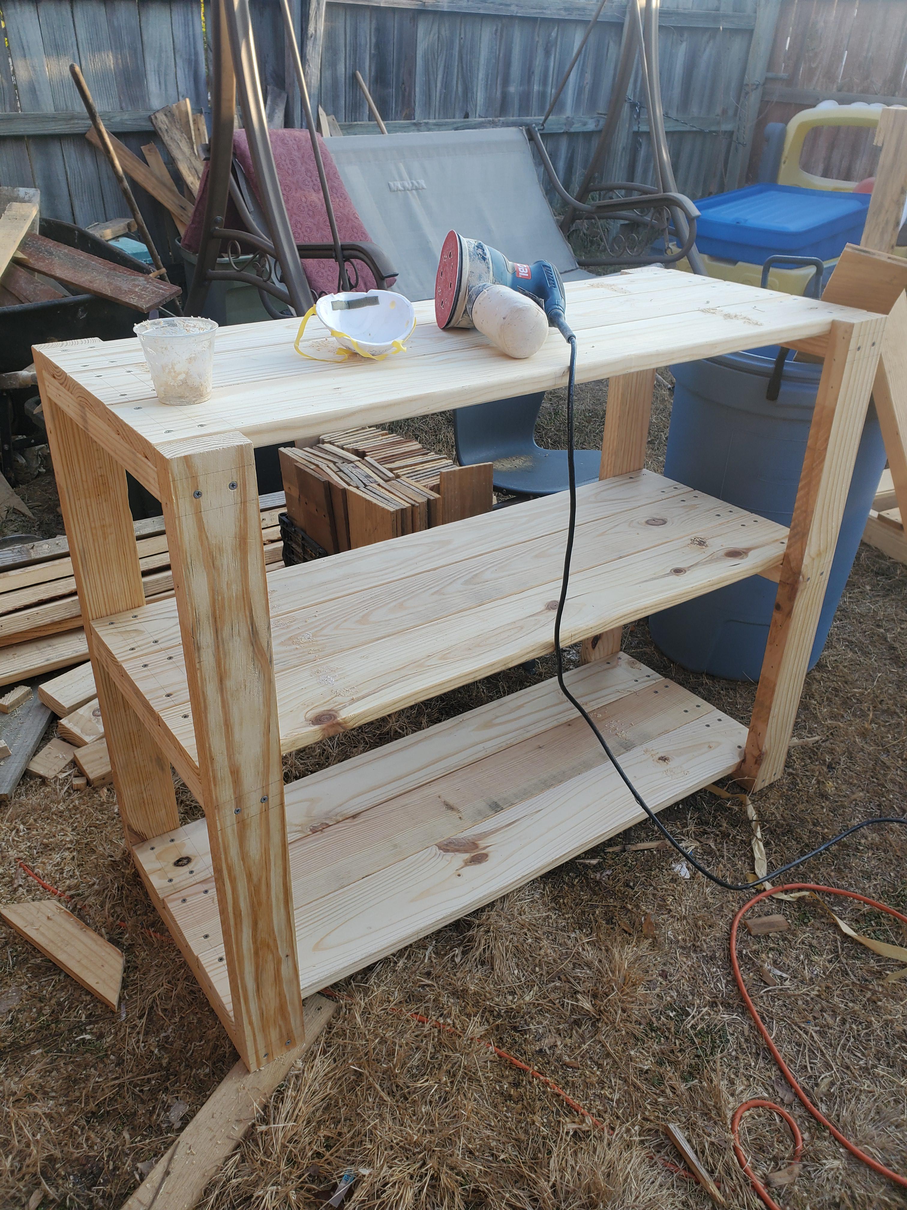 Another simple kitchen shelves made from pallet wood. r/palletfurniture