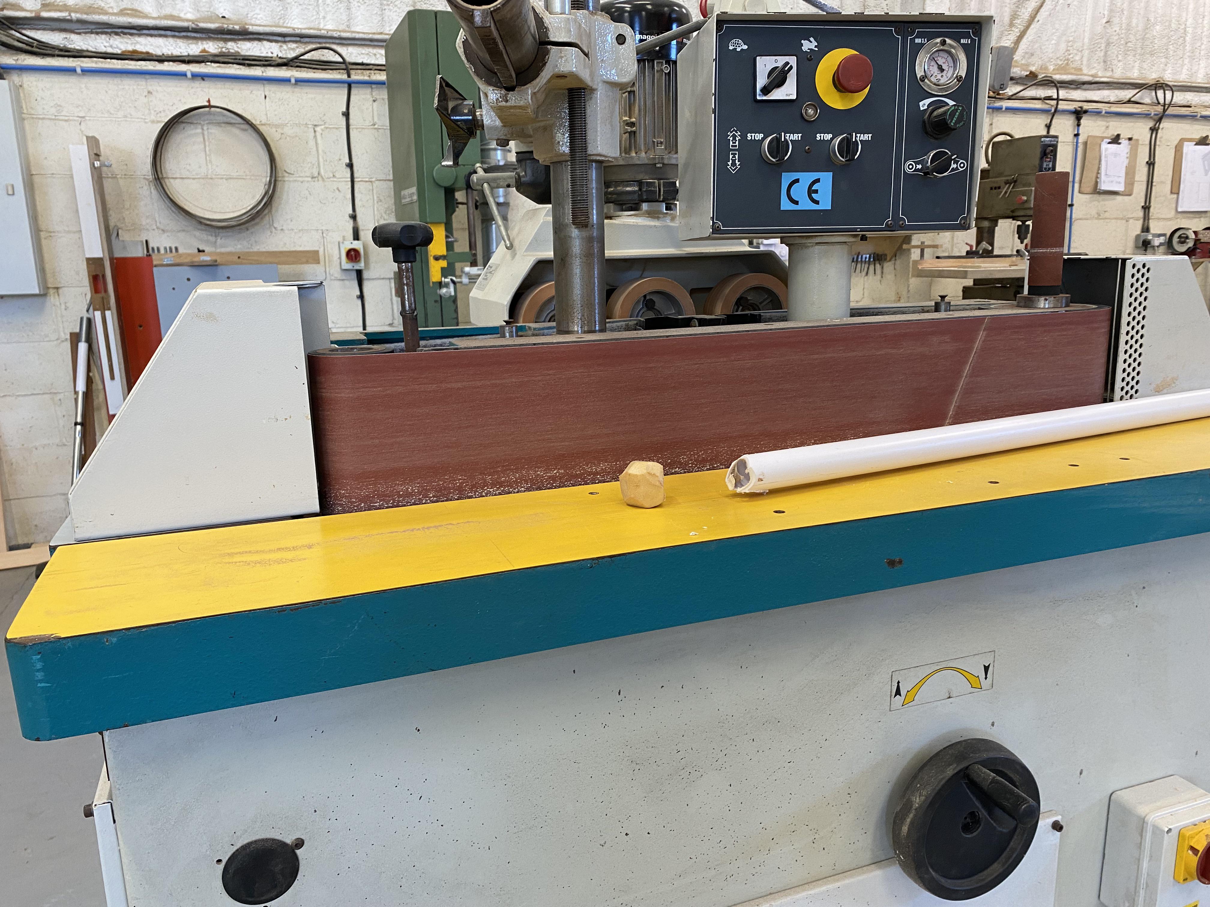 Abrasive belt cleaner, ABS waste pipe does nearly as good a job at belt