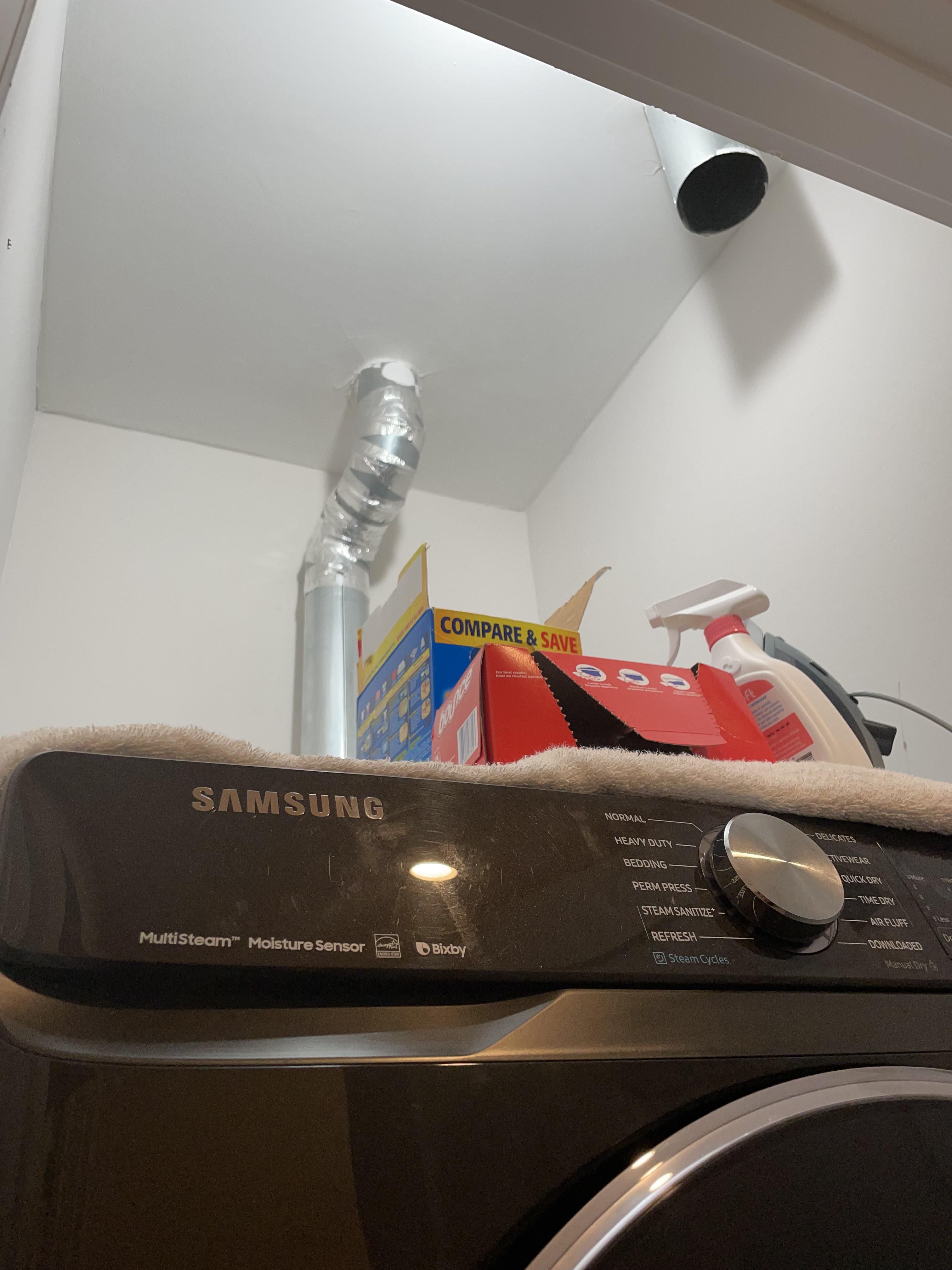 Why two vents in the closet with my gas dryer? One in use and one not