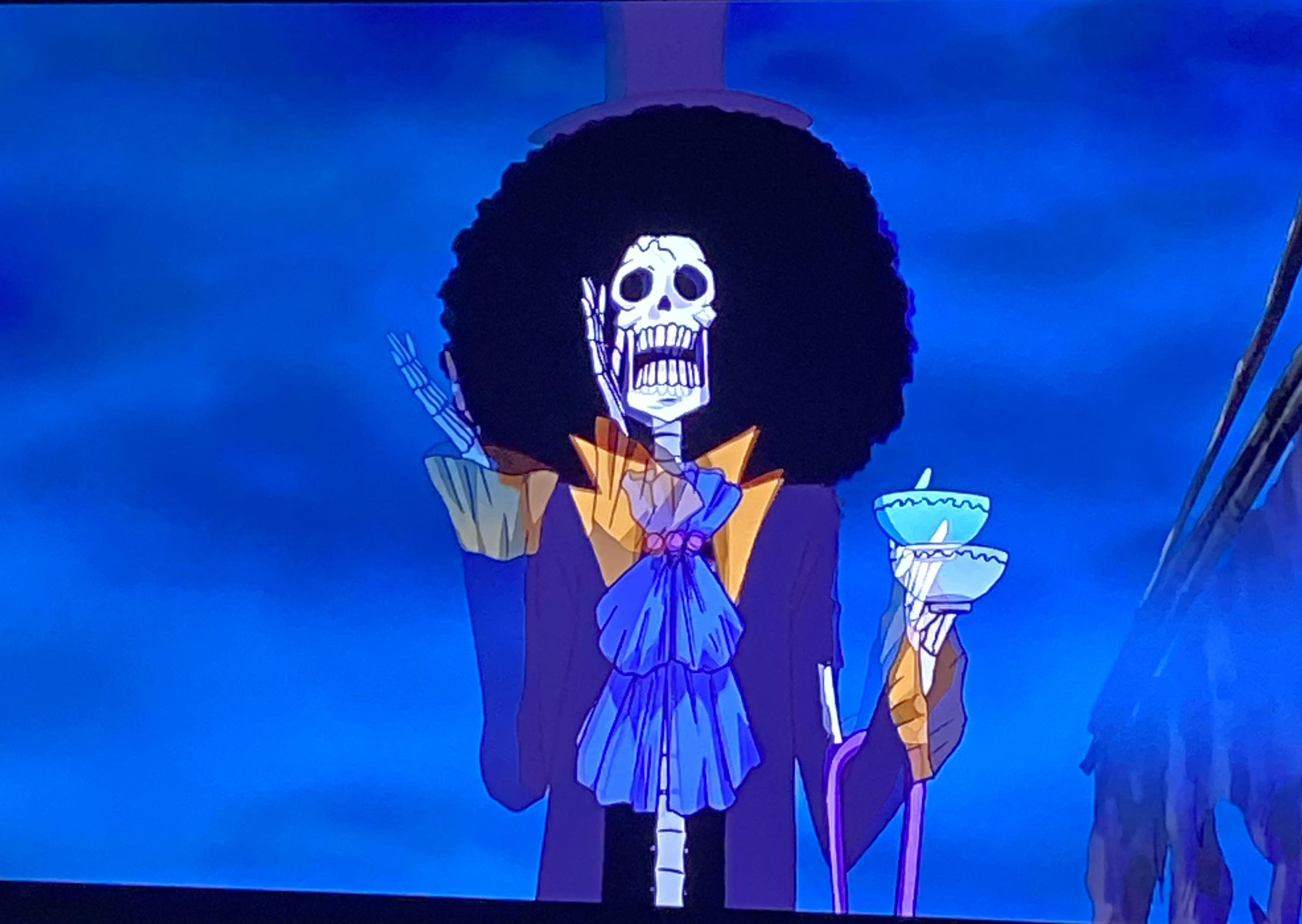 Luffy asked him if skeletons poop. One of many reasons I love this show