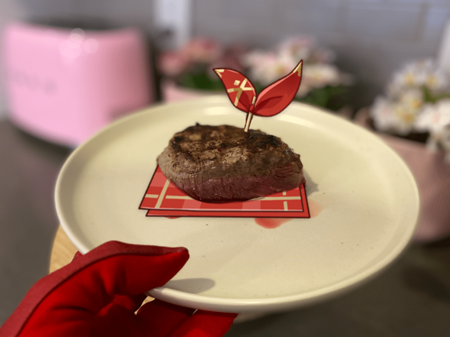 Outrider's Champion Steak! Would you eat this to make Amber happy? O.O r/Genshin_Impact