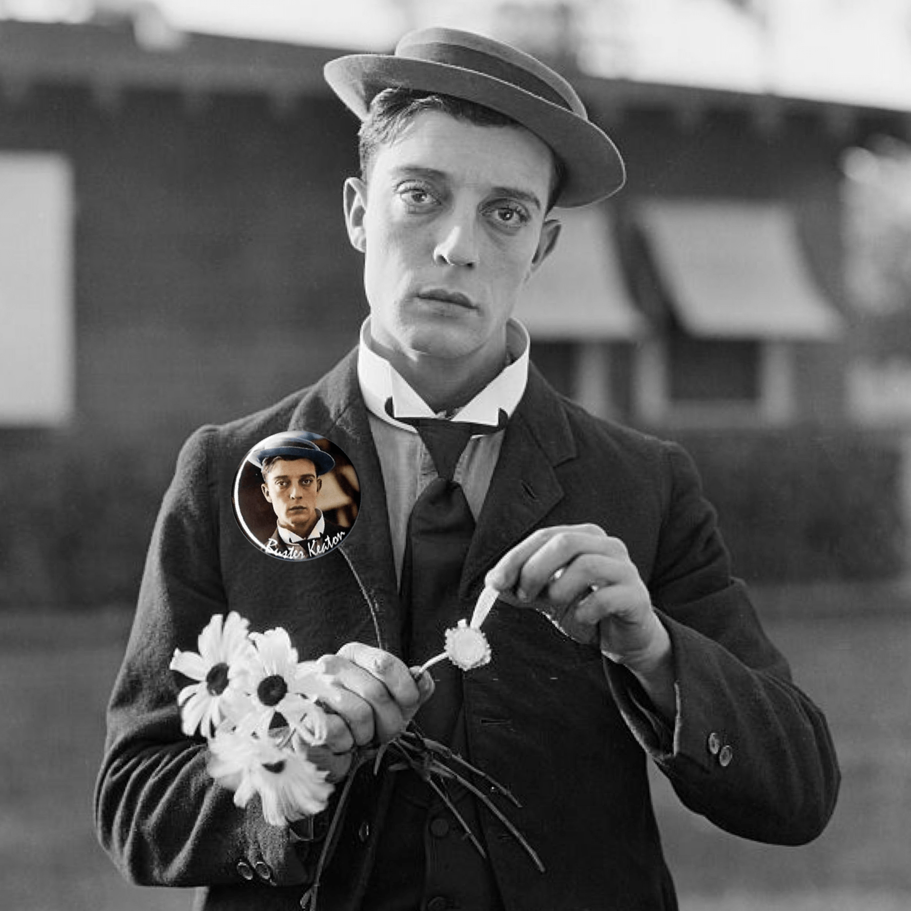 Buster Keaton, director Seymour Burns, Eleanor Keaton, Lucille Ball