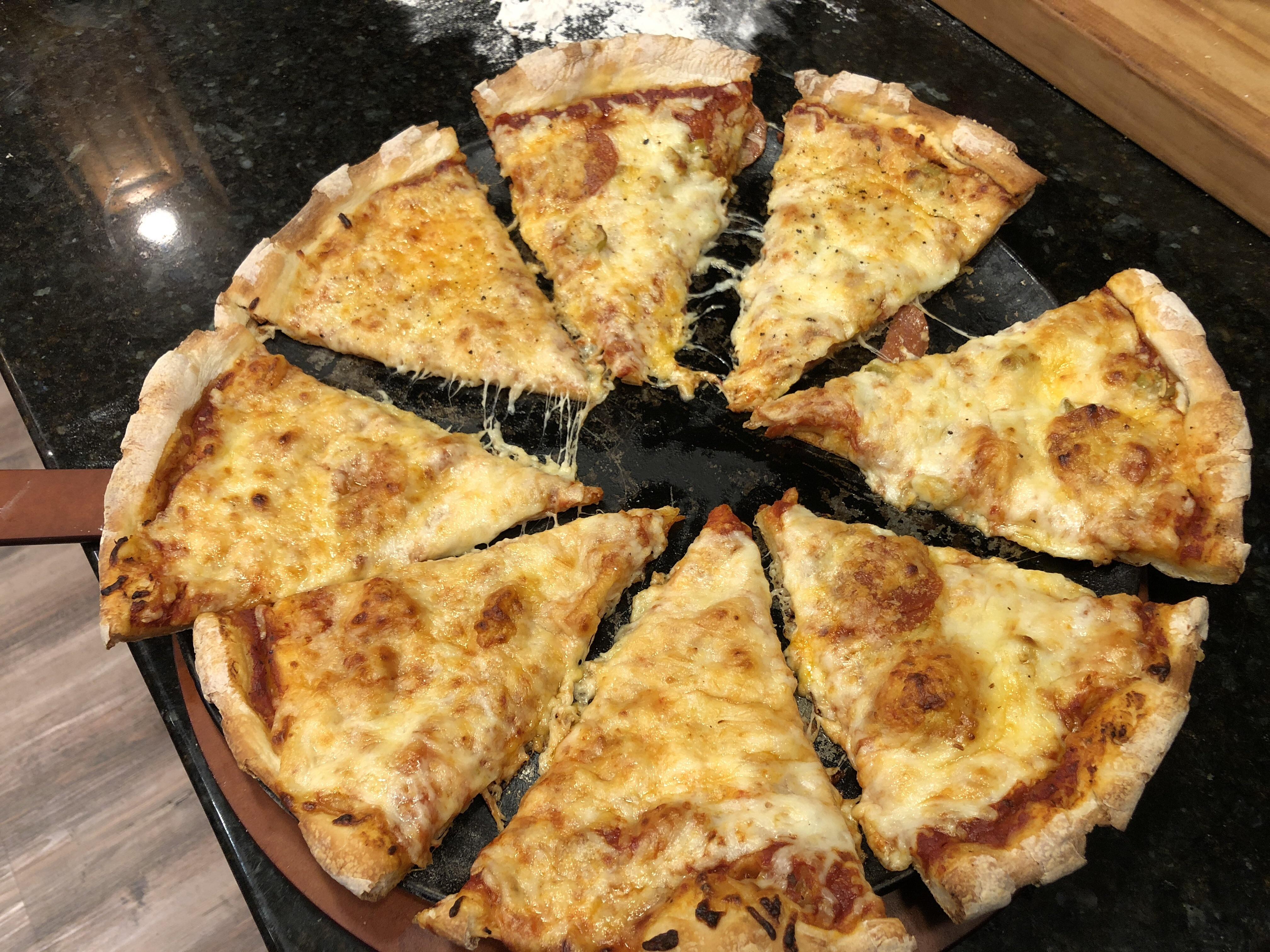 Half cheese and half buried pepperoni and green olive. r/IAteThis