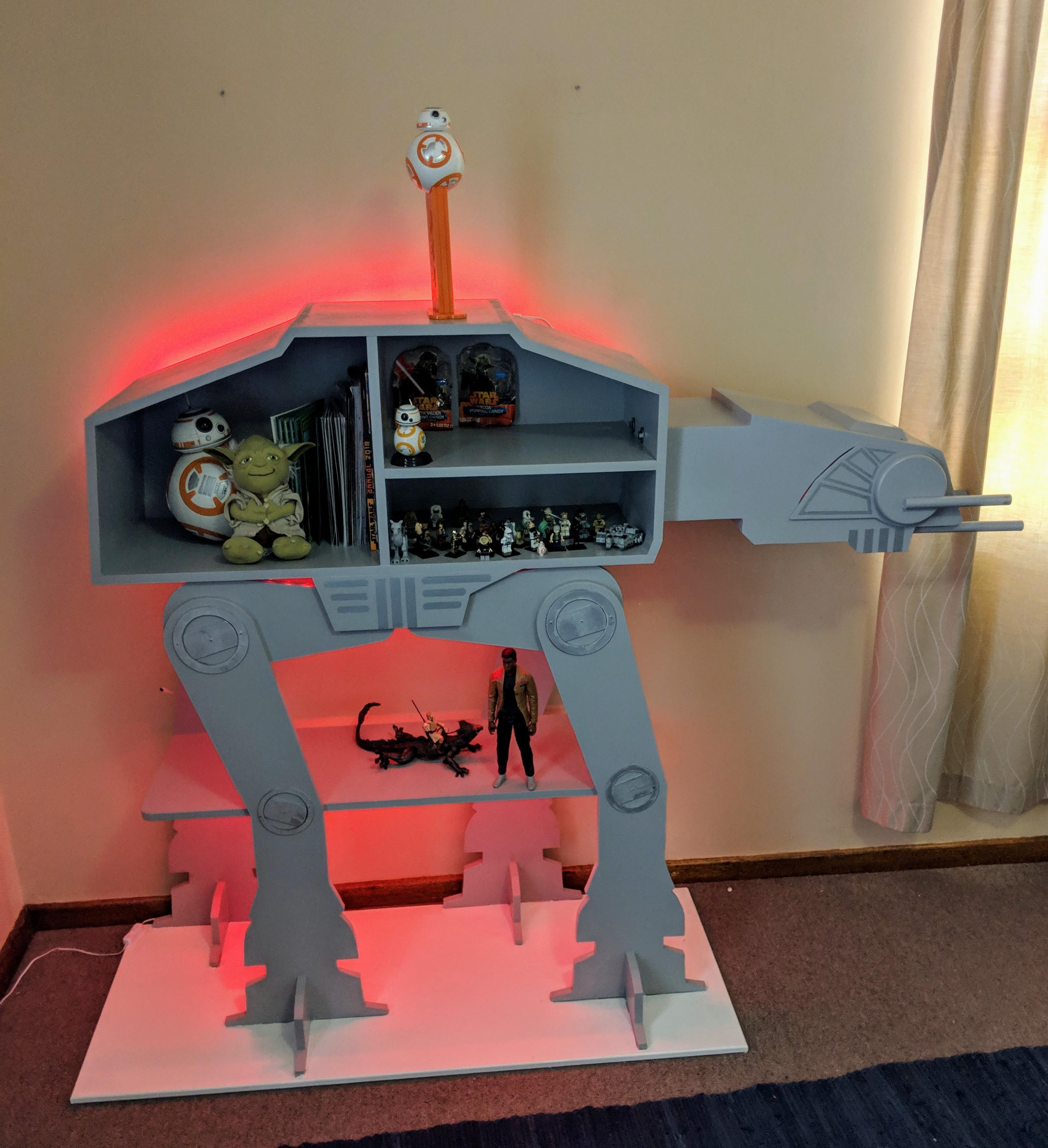 ATAT filled with Star Wars toys. r/woodworking
