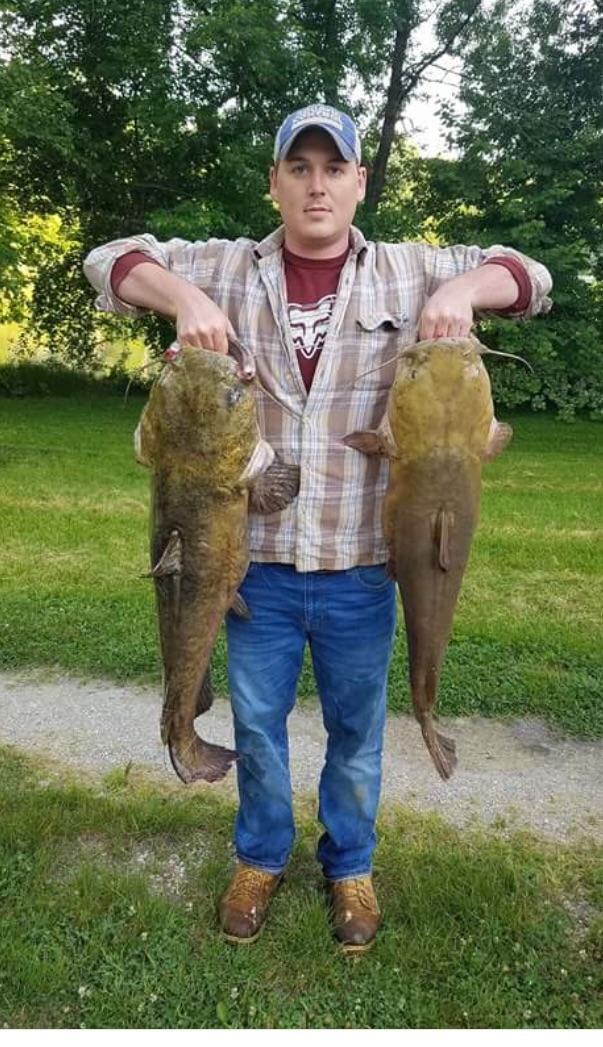 I caught these on the East fork of the white river, Indiana 34 & 26 lbs