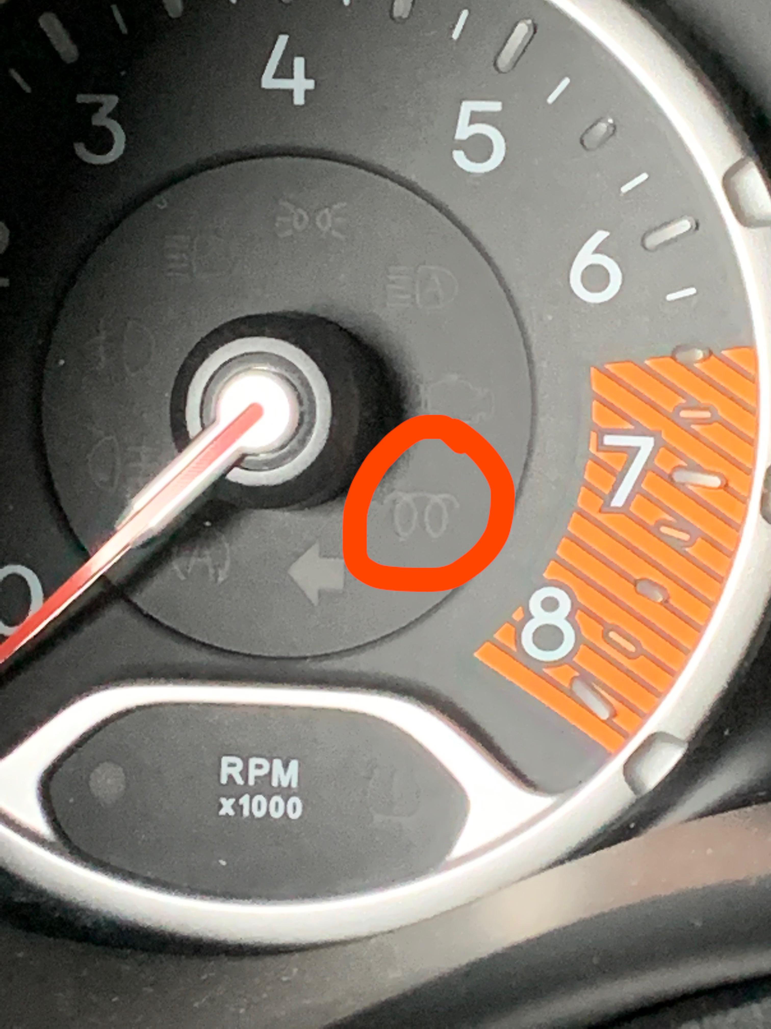 This Jeep Renegade has an indicator for cold glow plugs, except glow