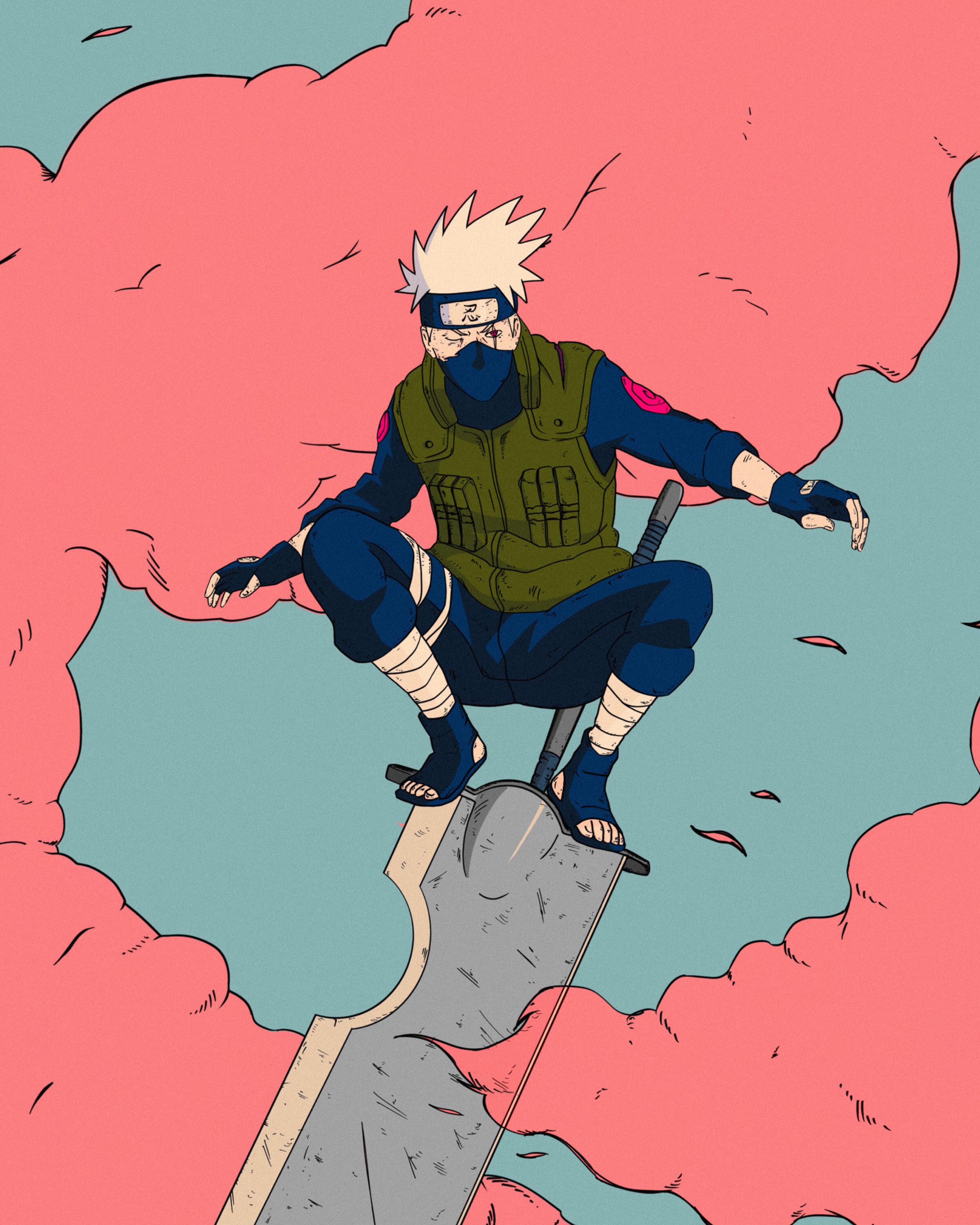 fanart of kakashi on zabuza’s blade by me r/Naruto