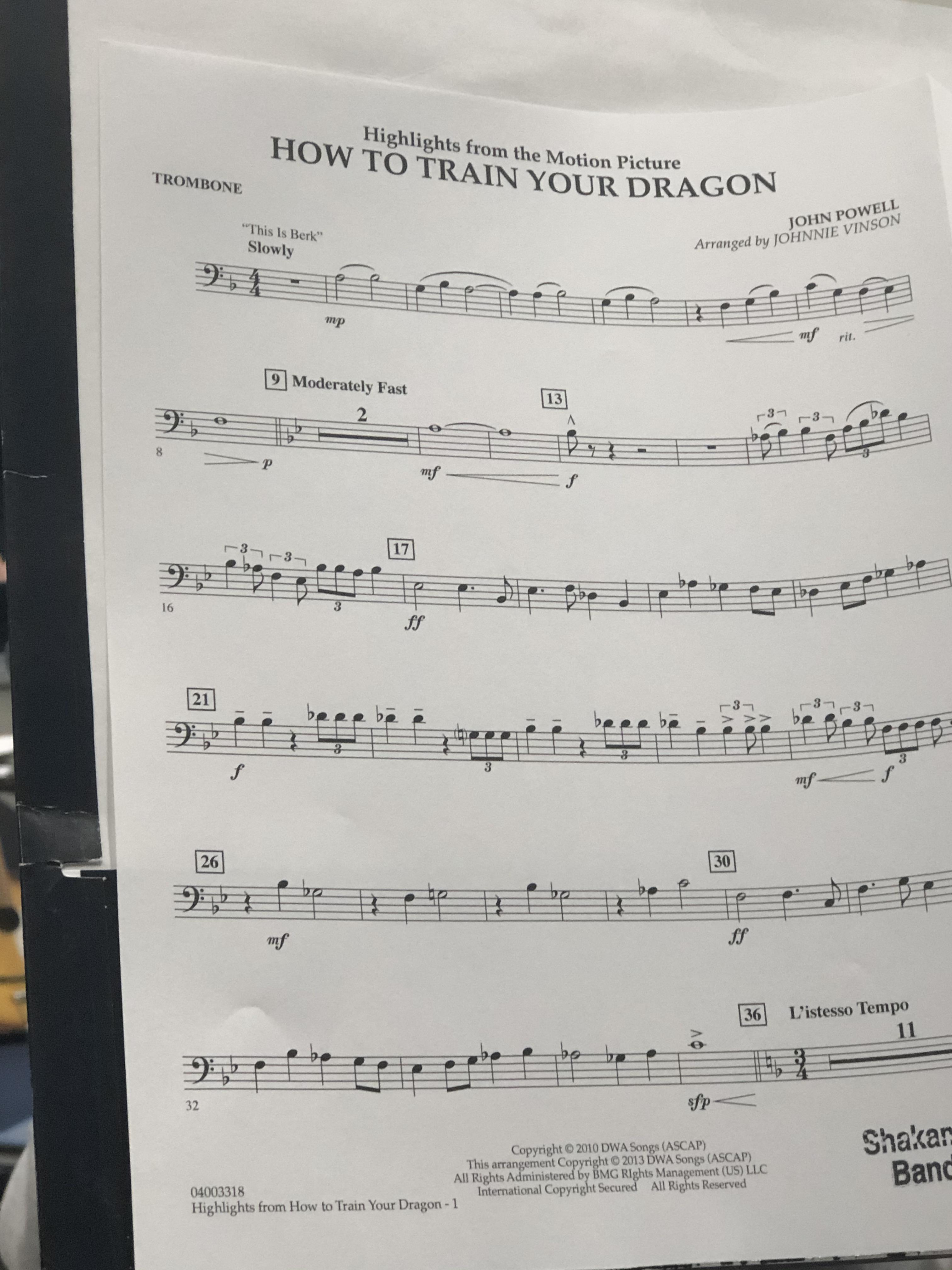 Guys I’m so excited!! We get to play How to Train Your Dragon in band