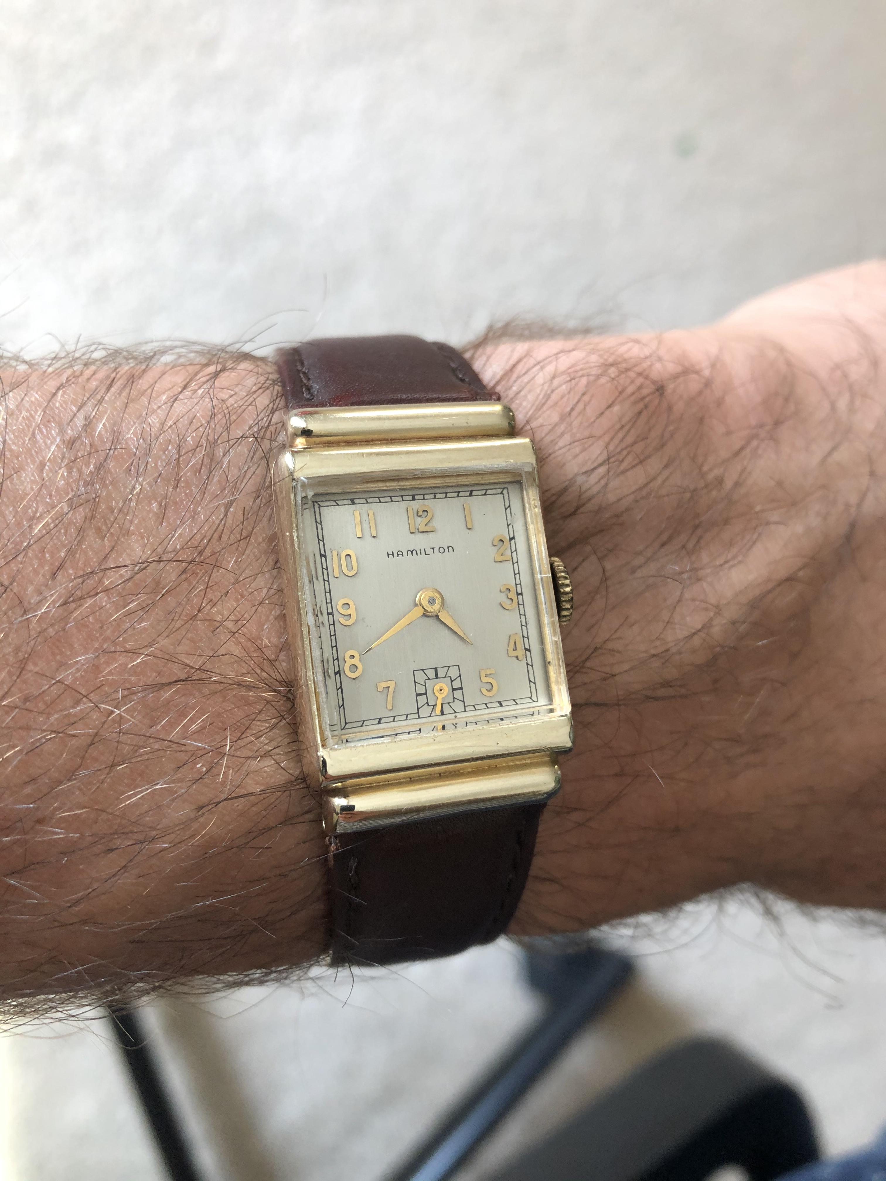 [WTS] 1948 Hamilton Hayden Mens Tank Watch 14K Gold Filled Solid