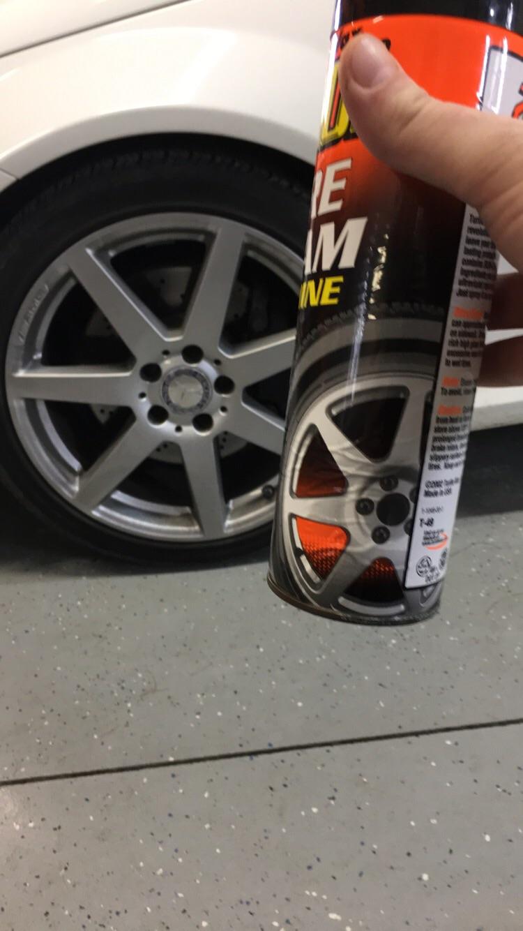 The rims on this can of tire shine are almost identical to the rims on
