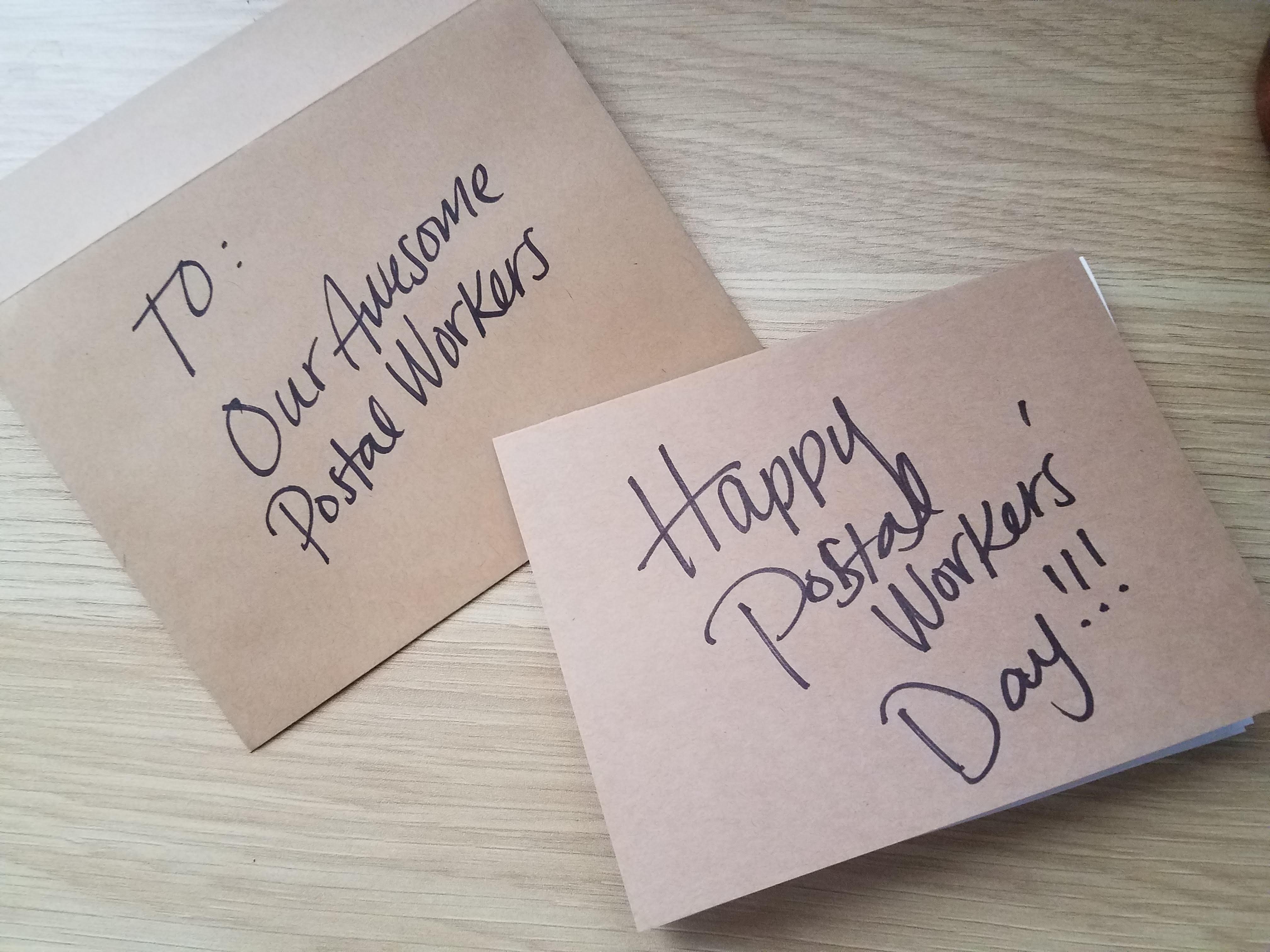 Happy Postal Worker's Day! I left this and an amazon gift card with my