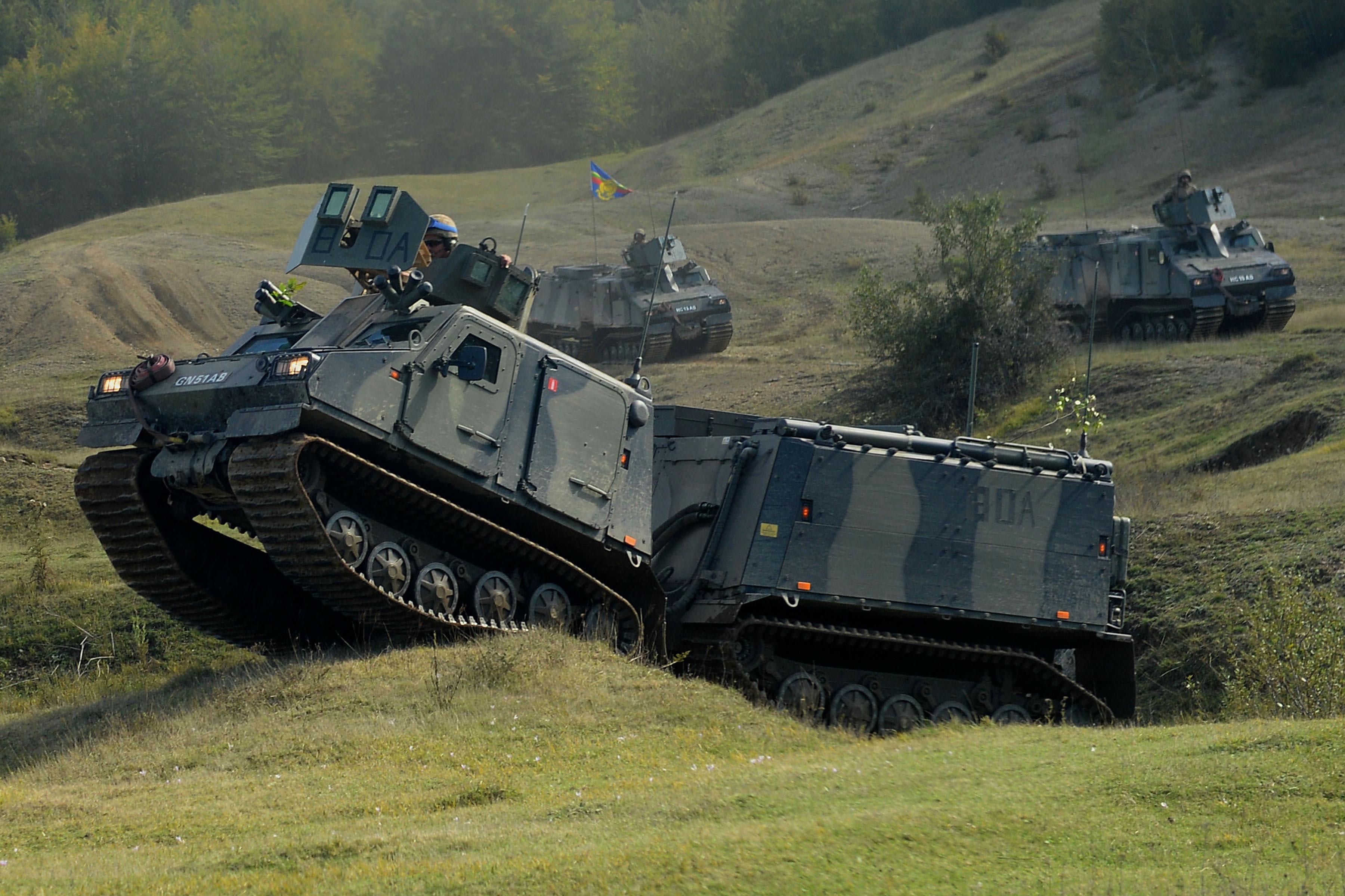 Royal Marine Viking vehicle during Exercise Dragon Hammer, Albania