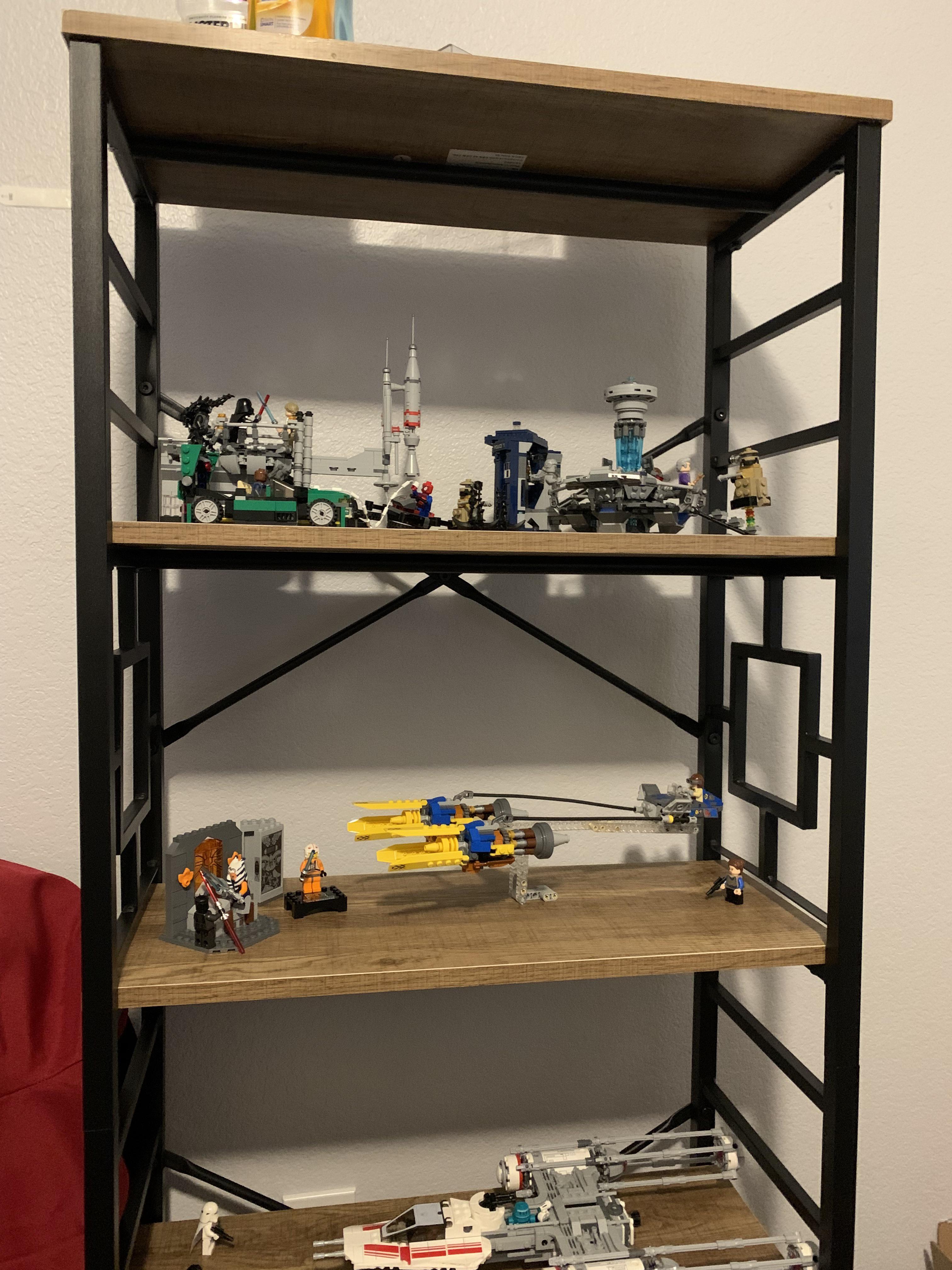I finally got my display shelf up! r/lego