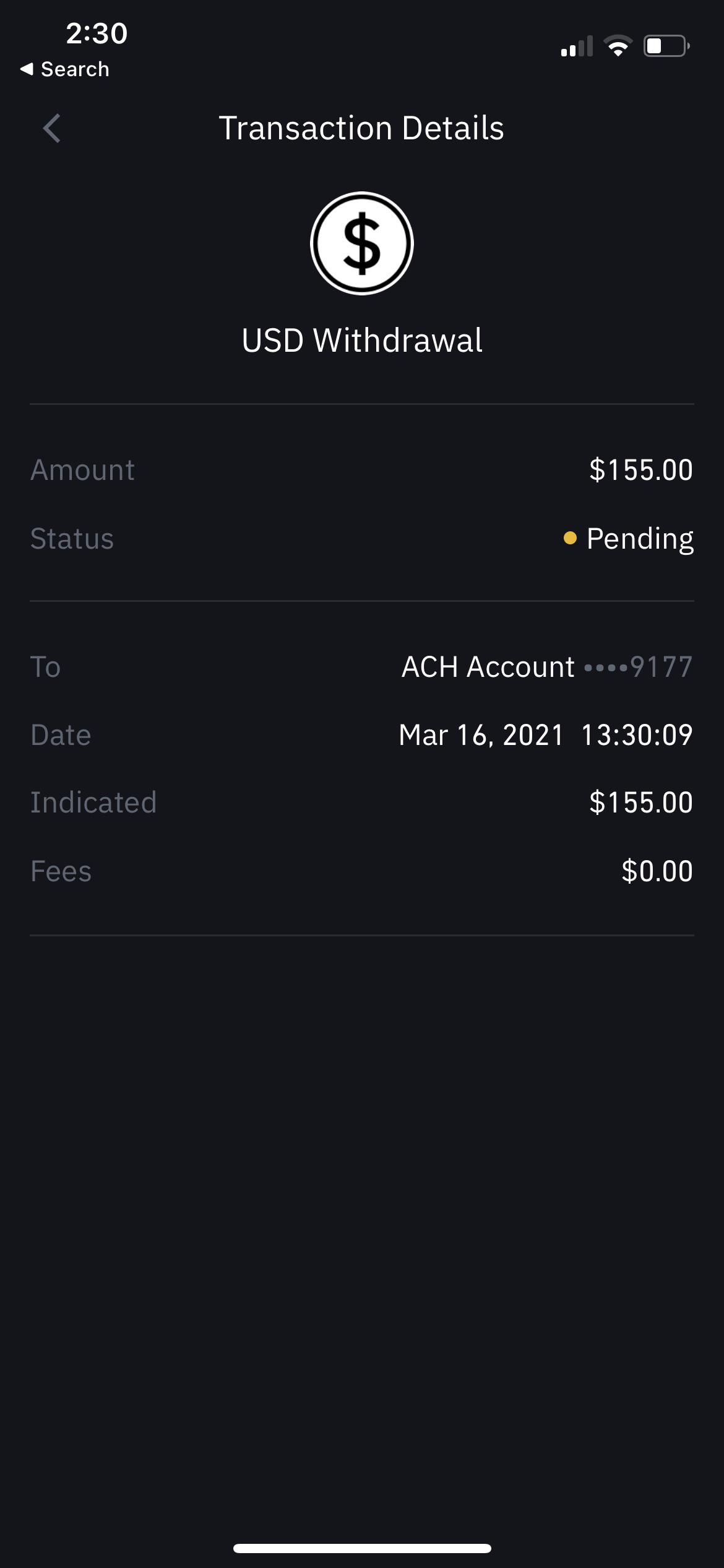 USD Withdrawal Pending for Over 24hrs?Help! r/binance