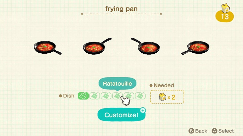 Today I discovered you can customize the frying pan to have one of