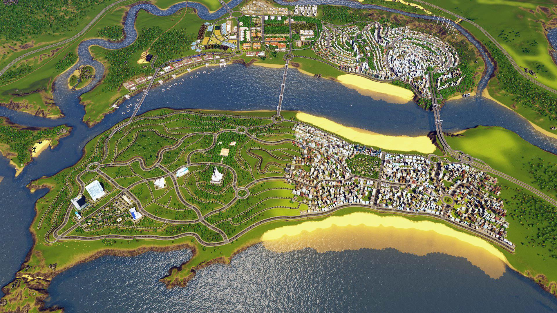Arcade City on the New Sunset Harbor Temperate Map Terrain based