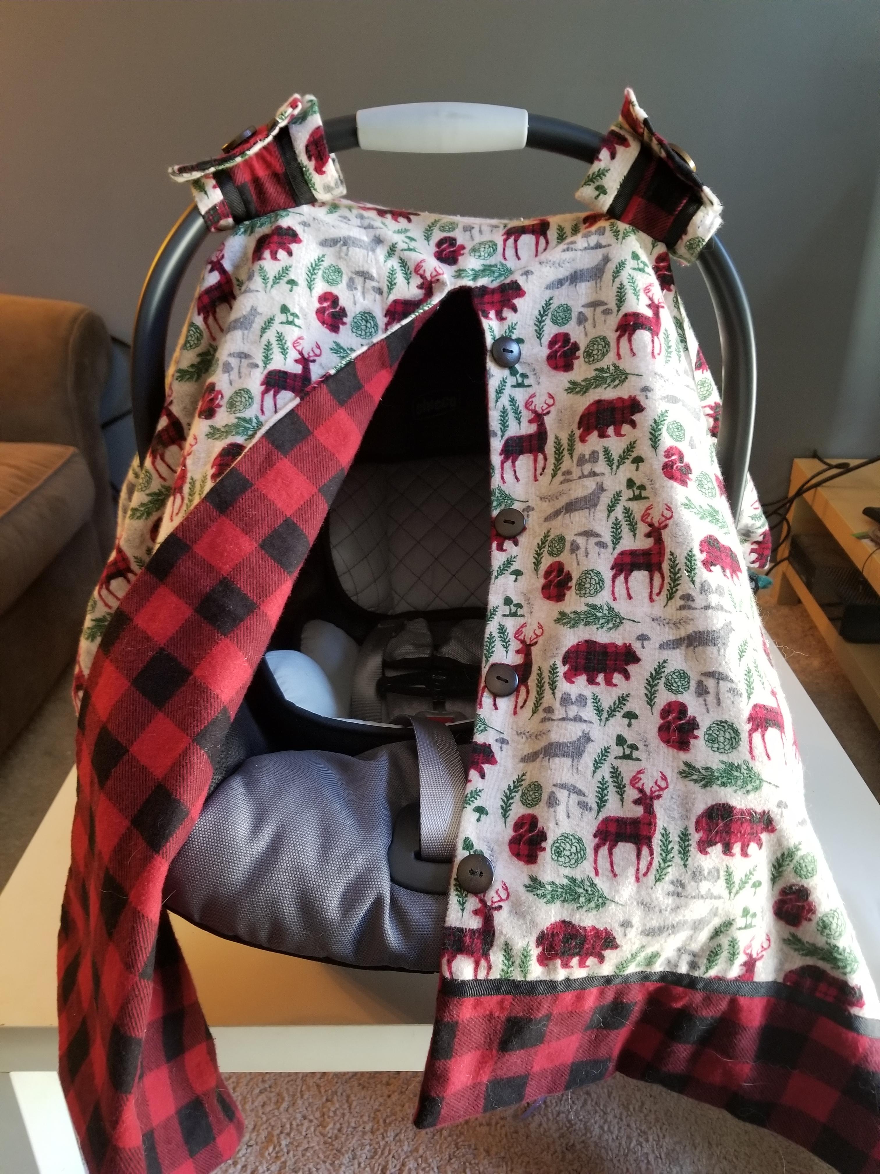 Baby car seat cover first difficult project! r/sewing