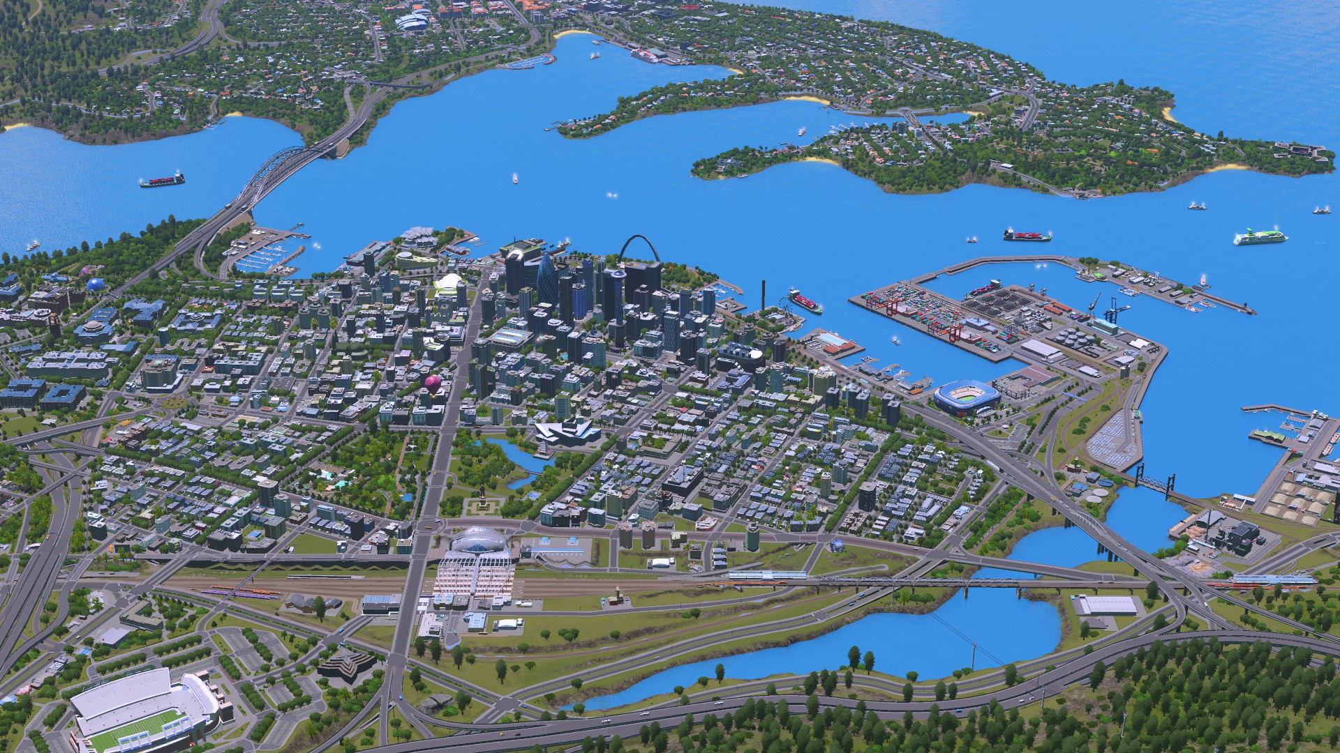 Downtown Newport. Only vanilla assets. Excuse the WIP around the