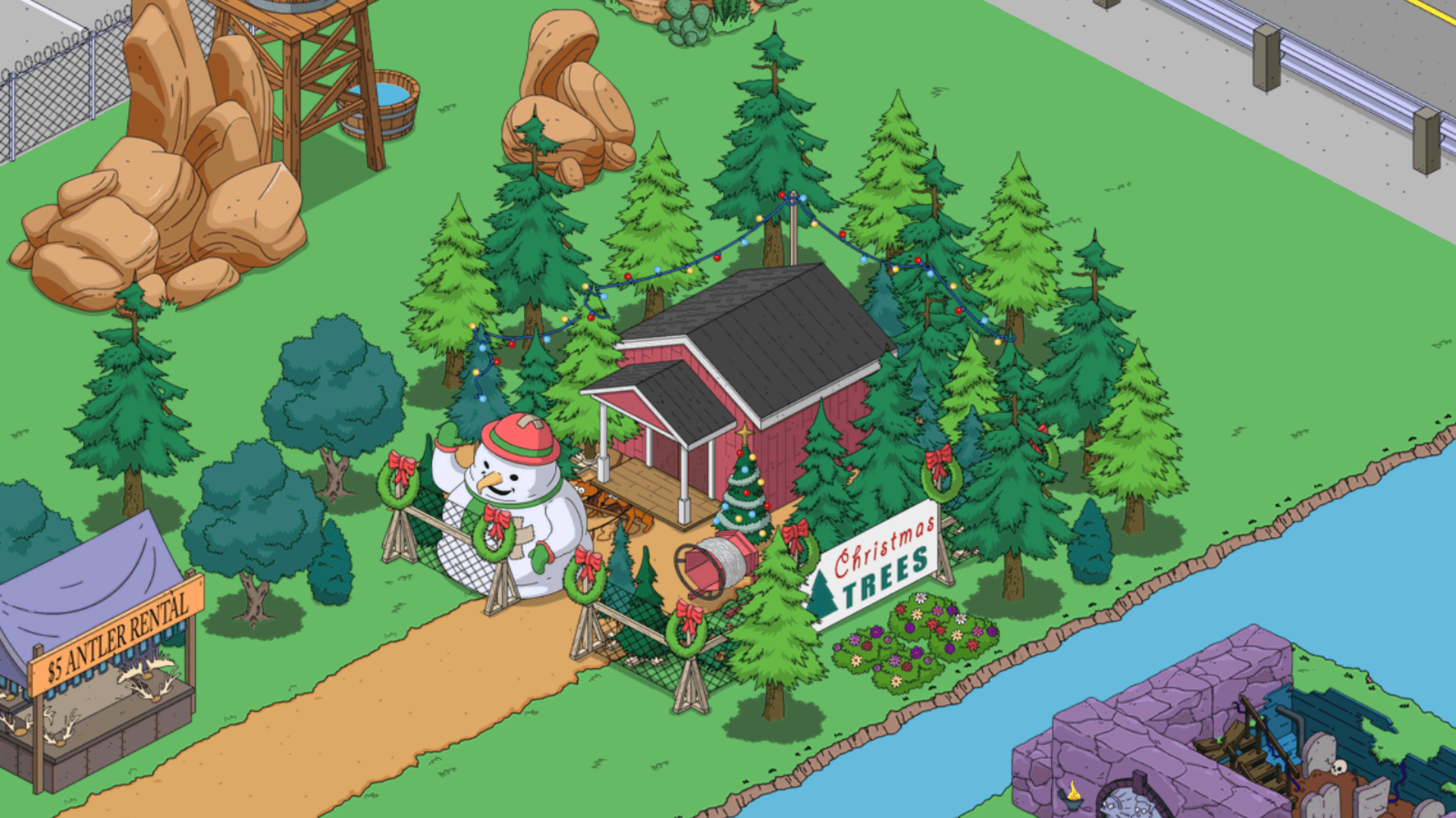 New patch made the Christmas Tree Farm appear over the sleigh I put in