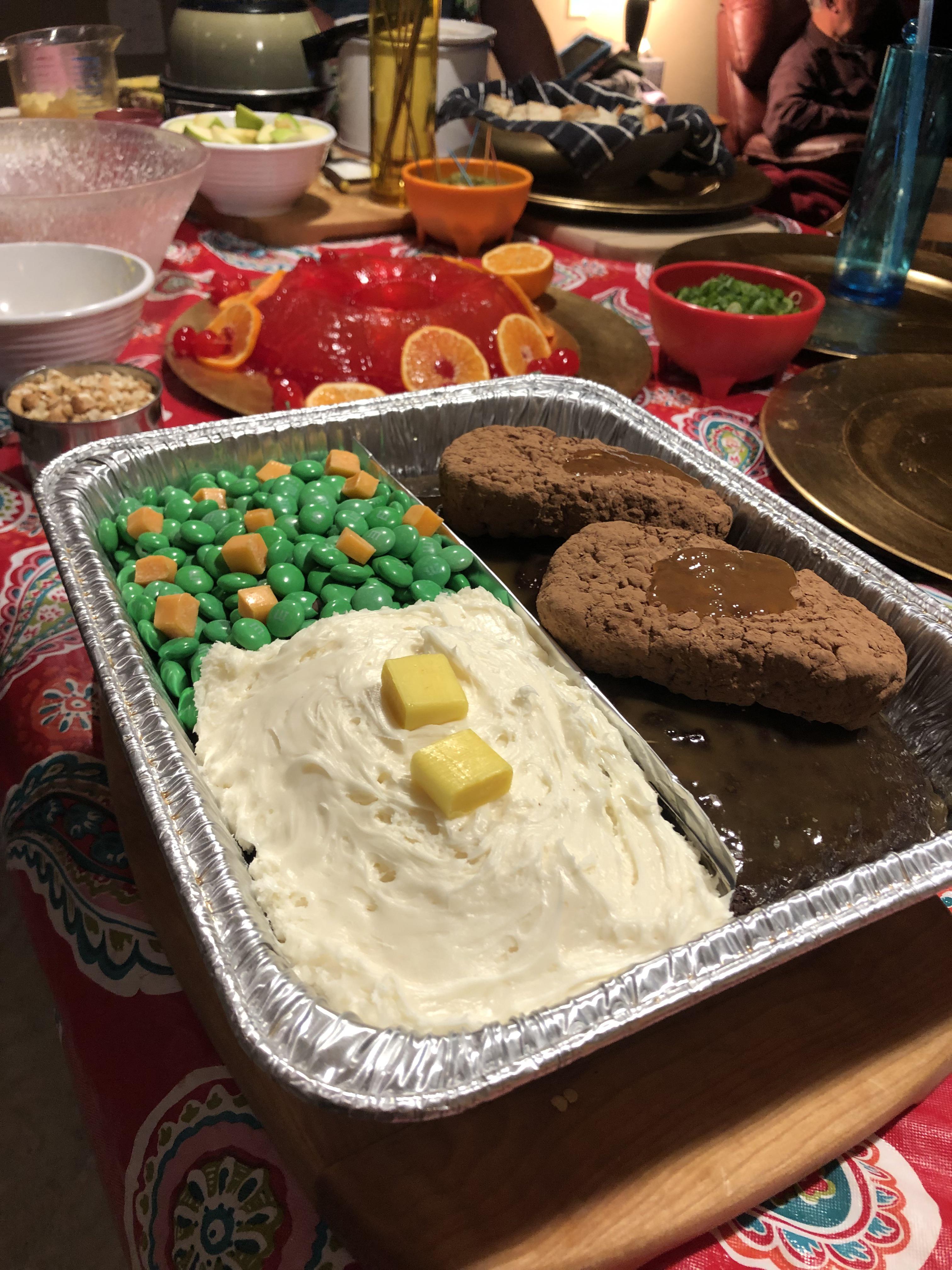 “Salisbury Steak” Cake by my sisterinlaw r/FoodPorn