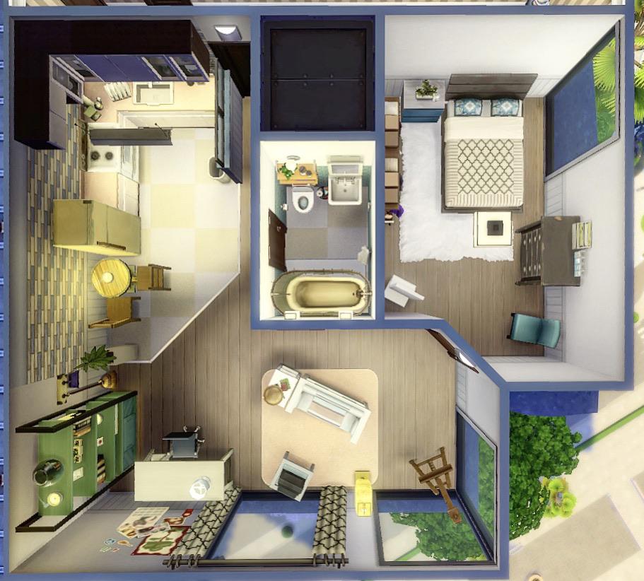 Starter Apartment ! Under 16k r/Sims4