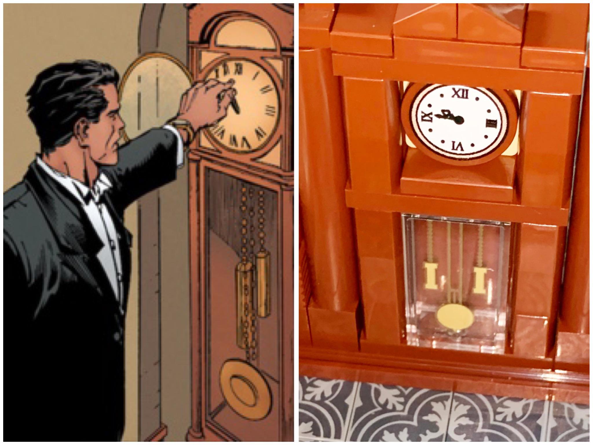 Bruce Wayne gains access to the Batcave by setting a grandfather clock