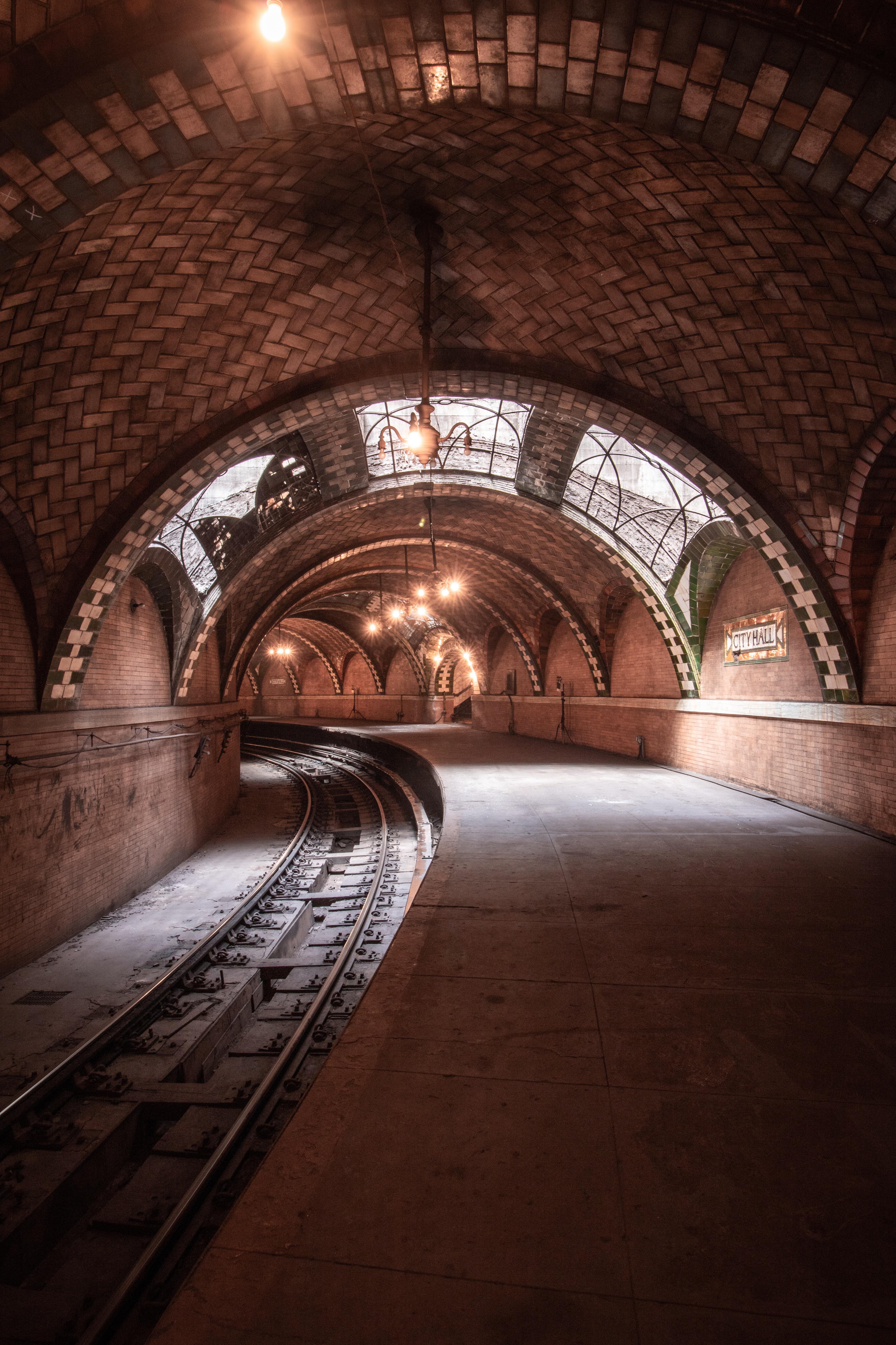 Abandoned City Hall subway station in the daytime. As it was meant to