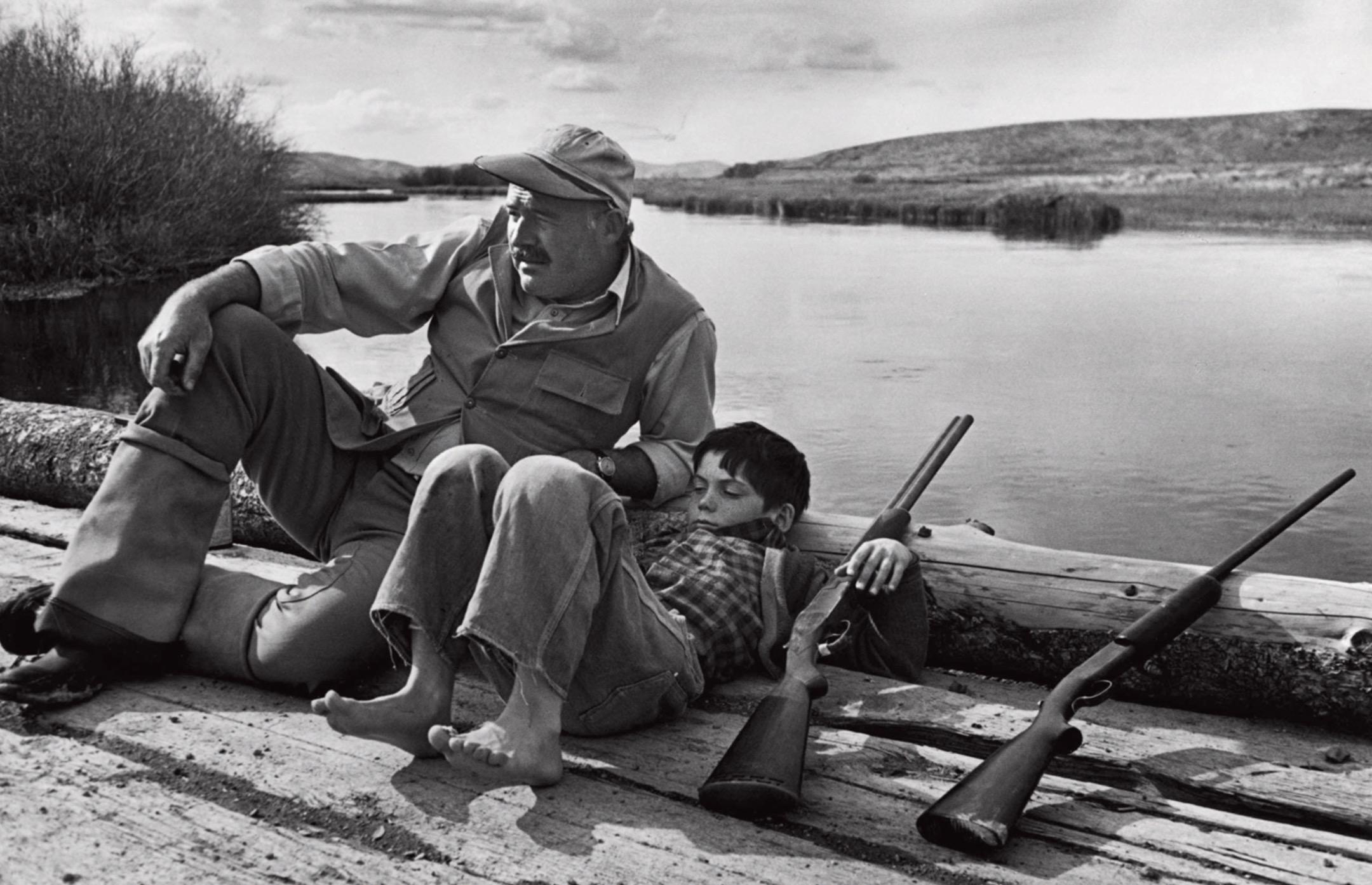 Ernest Hemingway and his son Gregory, Sun Valley, Idaho. October, 1941